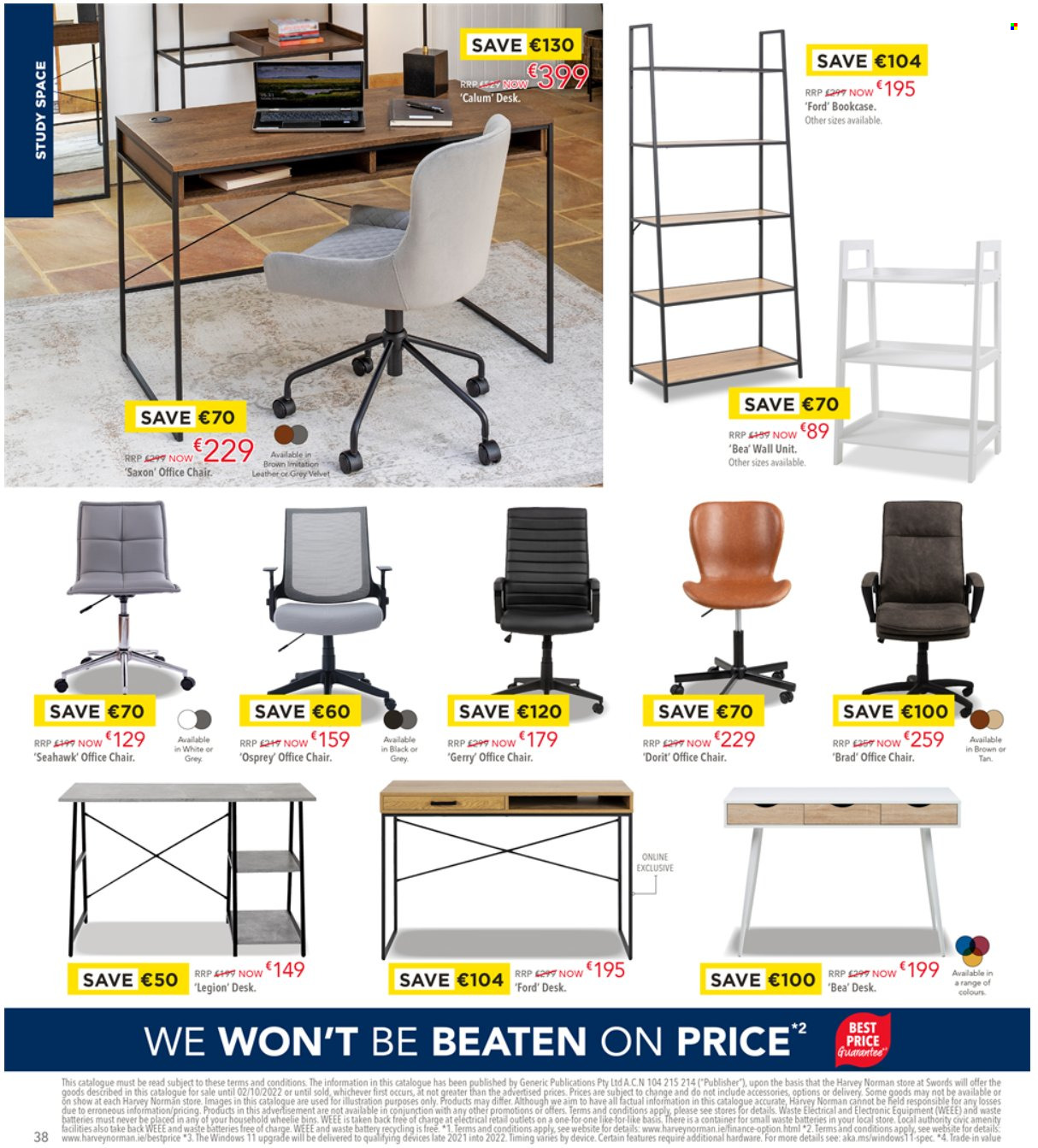thumbnail - Harvey Norman offer  - 12.08.2022 - 02.10.2022 - Sales products - chair, bookcase, wall unit, desk, office chair, container. Page 37.