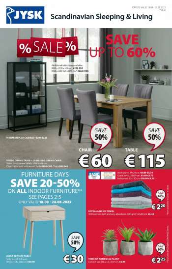 JYSK offer  - 18.08.2022 - 31.08.2022.