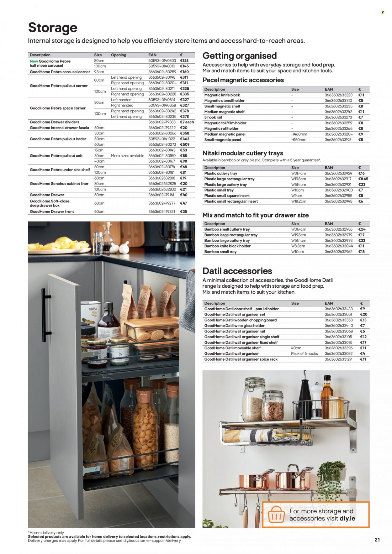 thumbnail - B&Q offer  - Sales products - cabinet, drawer fronts, shelves, holder. Page 21.