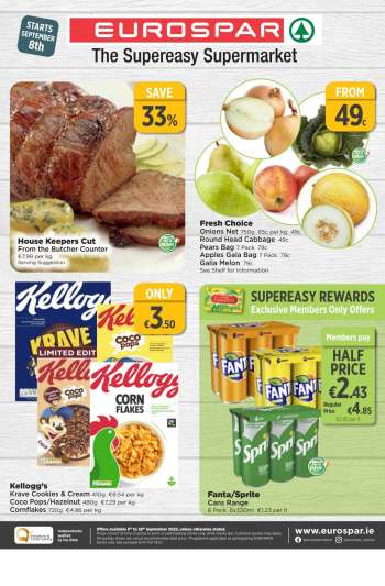 EUROSPAR offer  - 08.09.2022 - 28.09.2022.