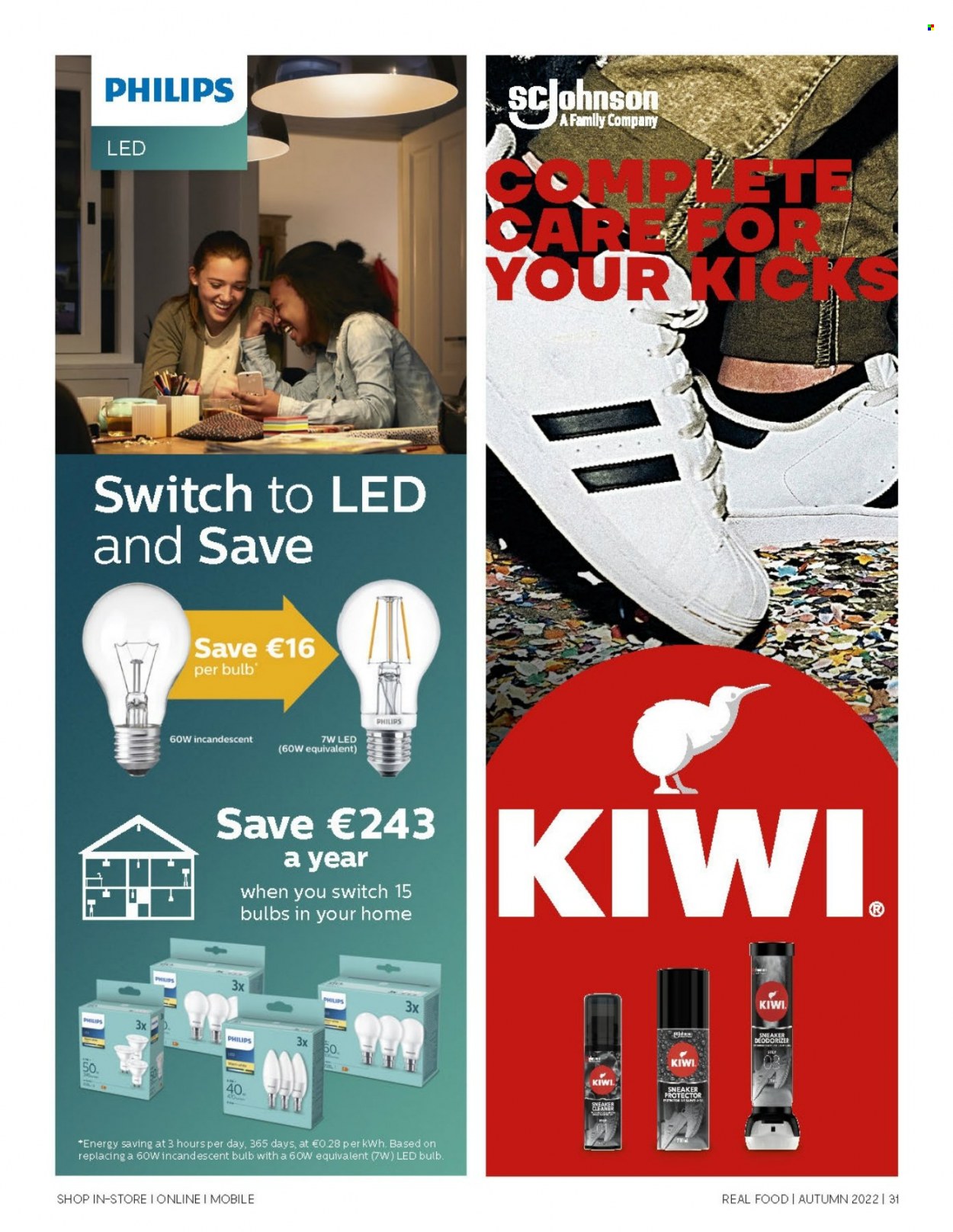 thumbnail - SuperValu offer  - 01.09.2022 - 30.09.2022 - Sales products - kiwi, switch, LED bulb, Philips. Page 31.