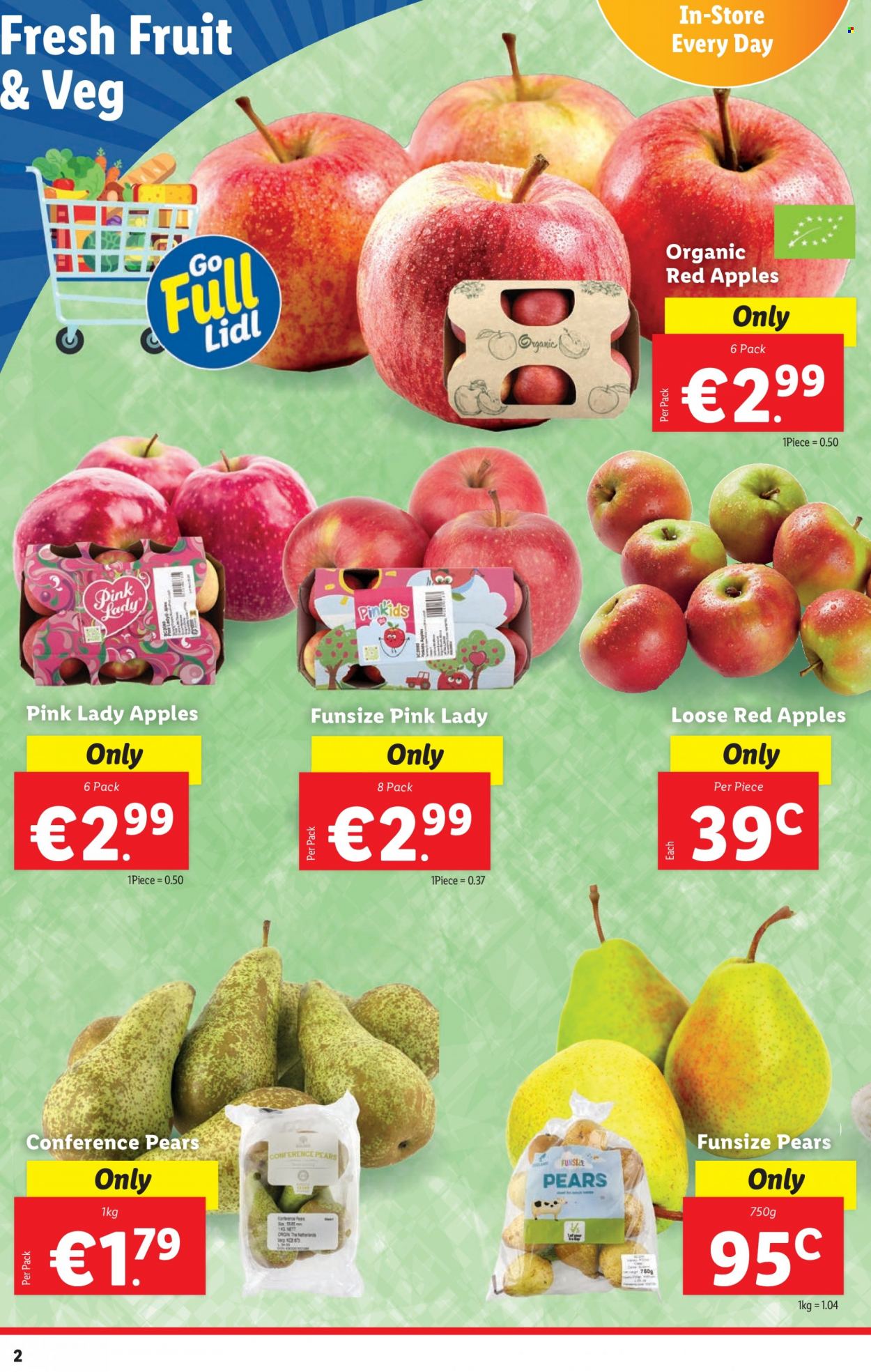 Lidl offer  - 22.09.2022 - 28.09.2022 - Sales products - pears, apples, Pink Lady apples. Page 2.