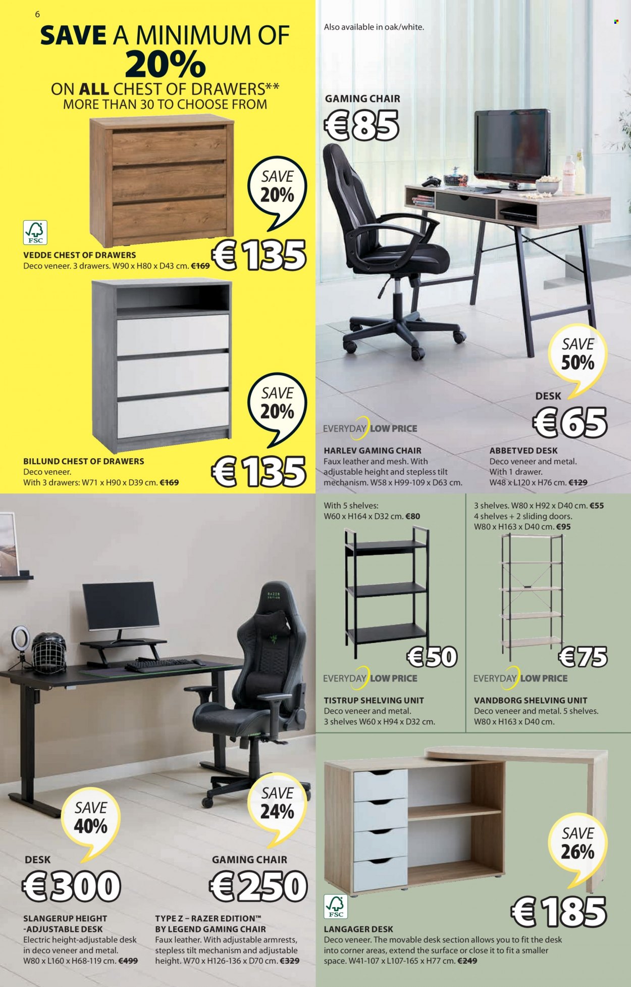 thumbnail - JYSK offer  - 15.09.2022 - 28.09.2022 - Sales products - chair, chest of drawers, shelves, shelf unit, locker desk, desk. Page 6.