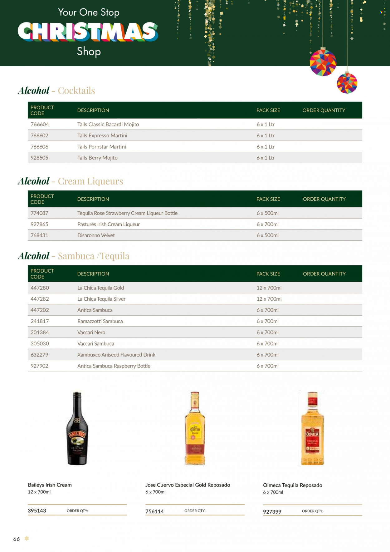 thumbnail - MUSGRAVE Market Place offer  - Sales products - wine, alcohol, Bacardi, liqueur, tequila, irish cream, Baileys, Martini, Olmeca. Page 66.