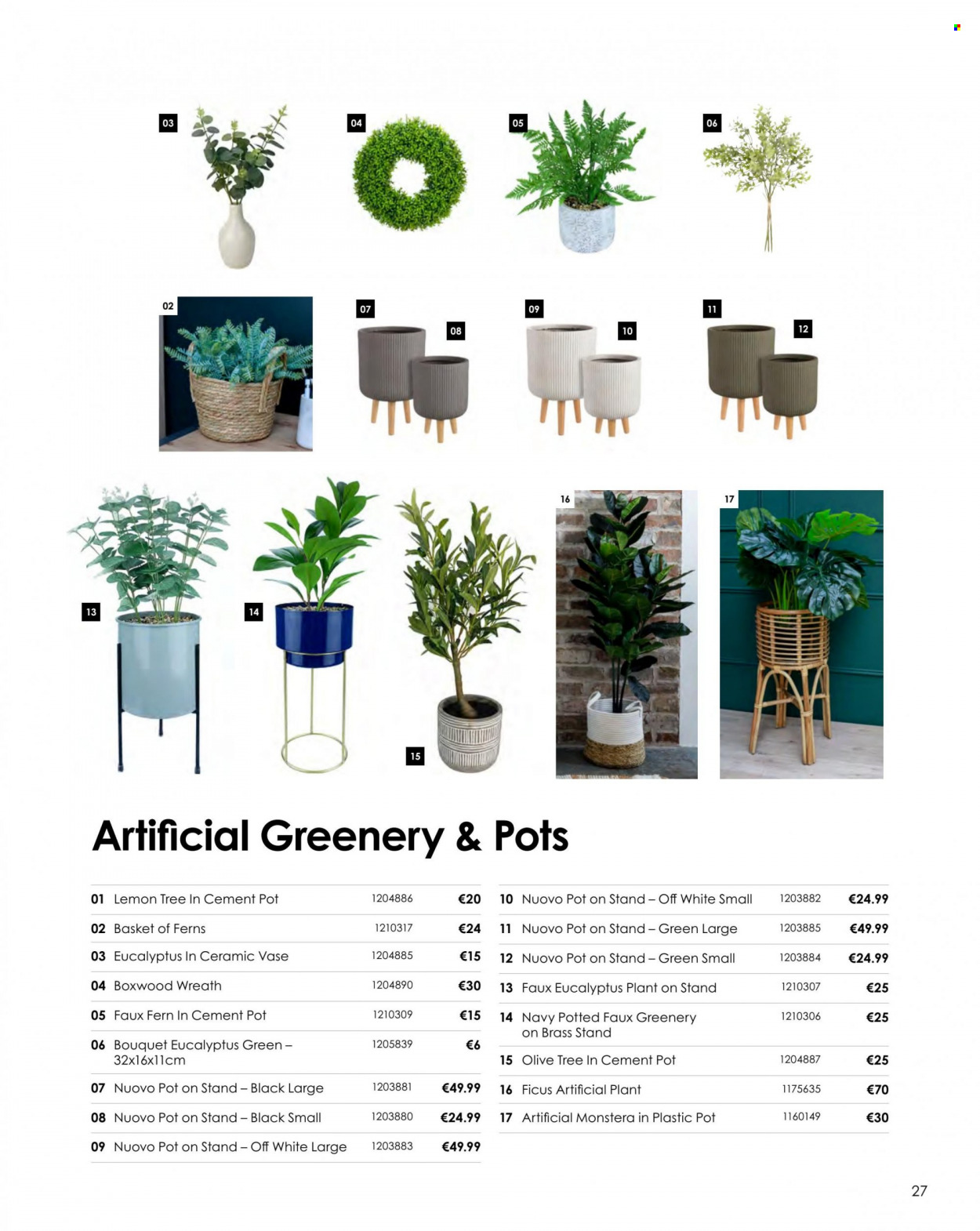 thumbnail - Woodie's offer  - Sales products - wreath, vase, artificial plant, basket, pot, bouquet. Page 27.
