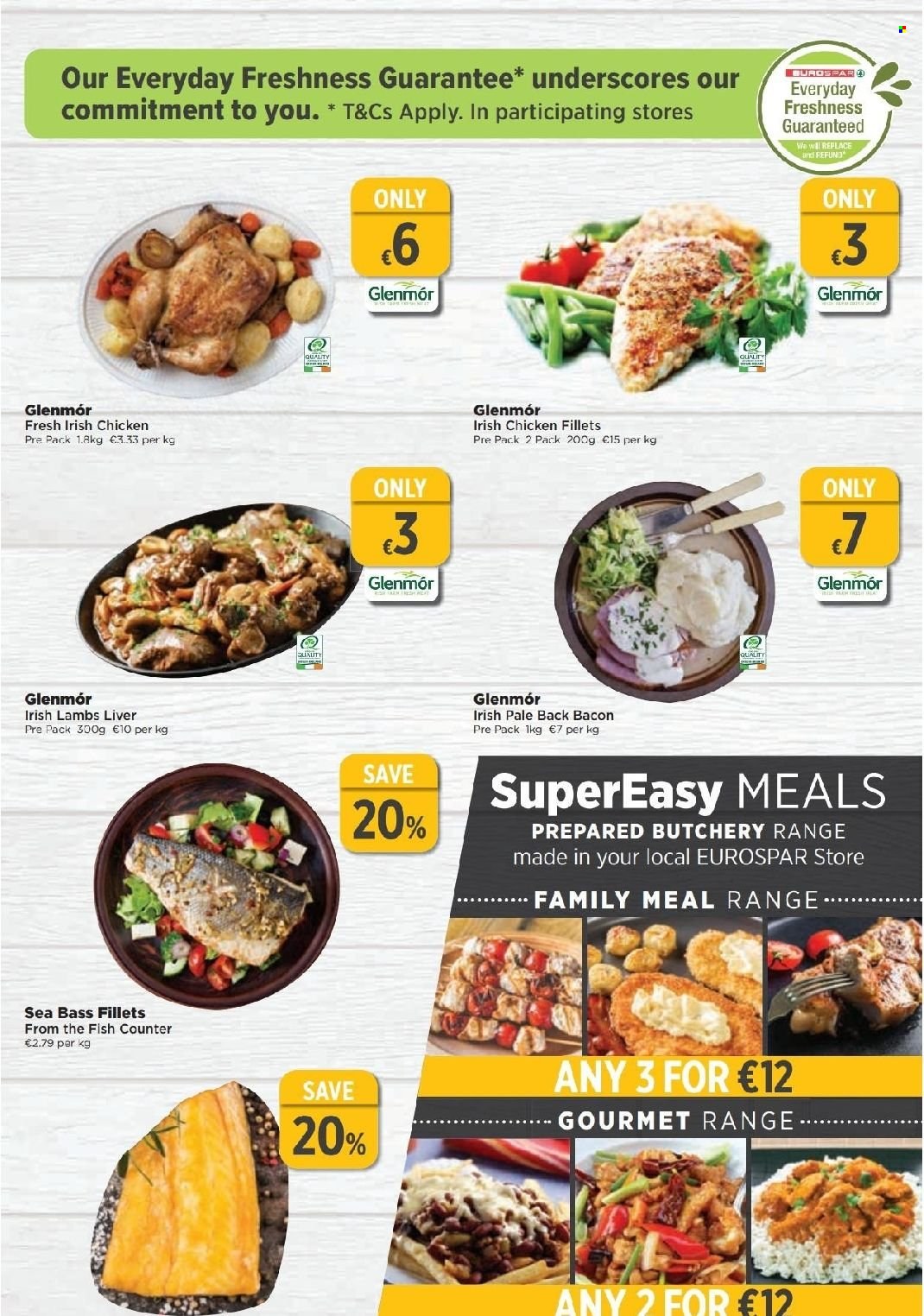 thumbnail - EUROSPAR offer  - 29.09.2022 - 19.10.2022 - Sales products - sea bass, fish, bacon. Page 3.