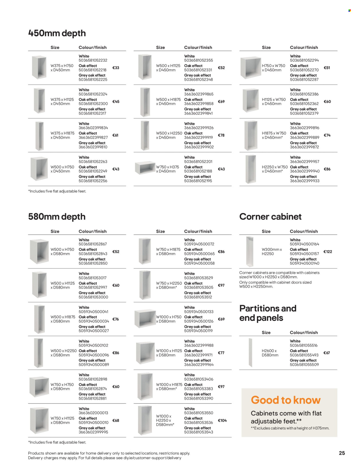 thumbnail - B&Q offer  - Sales products - cabinet, corner cabinet. Page 25.