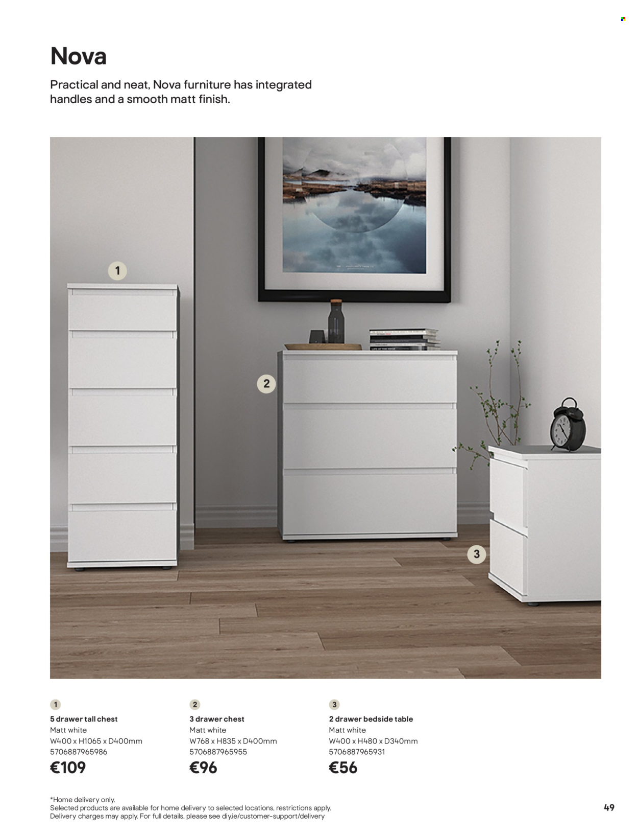 thumbnail - B&Q offer  - Sales products - table, bedside table. Page 49.