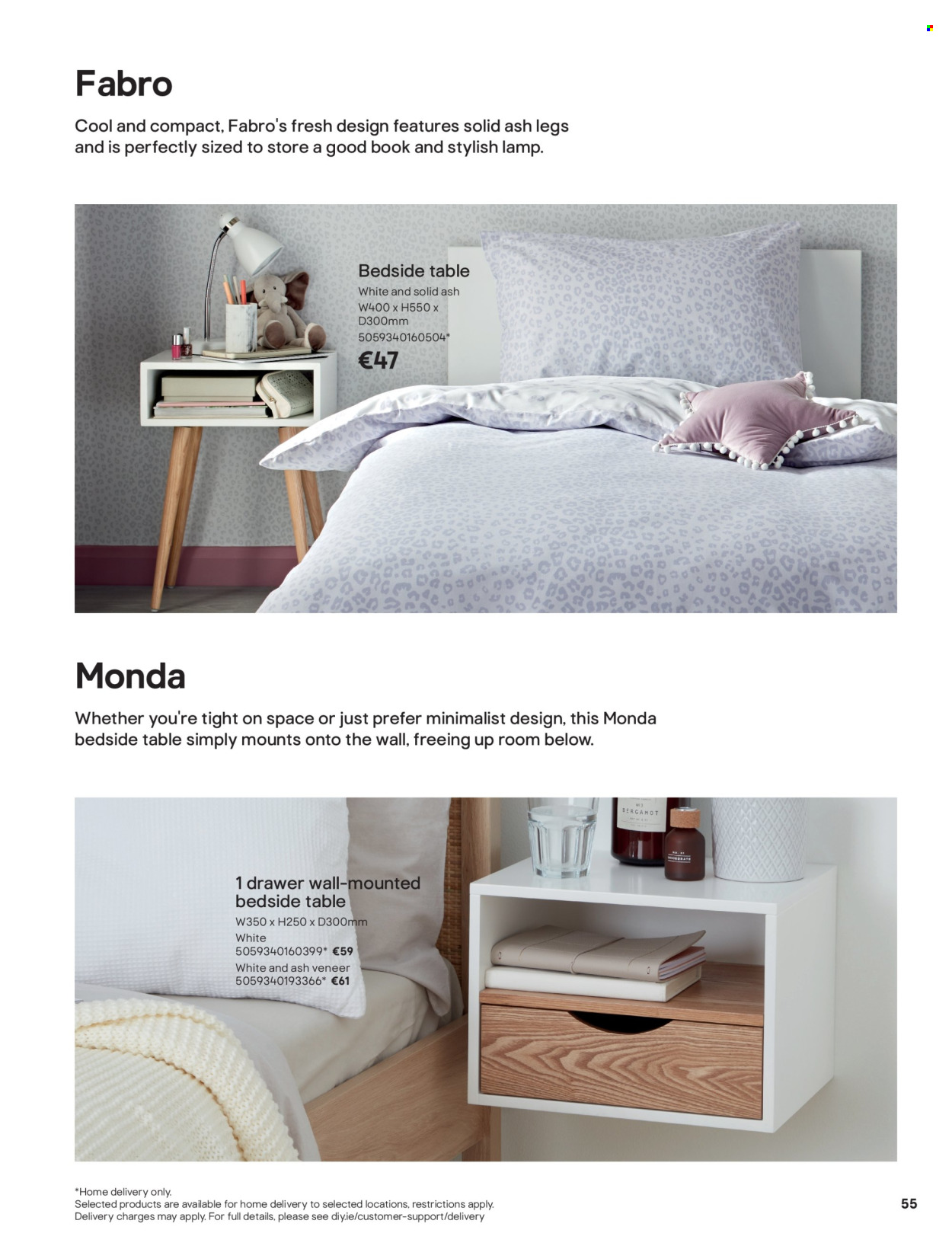 thumbnail - B&Q offer  - Sales products - table, bedside table. Page 55.