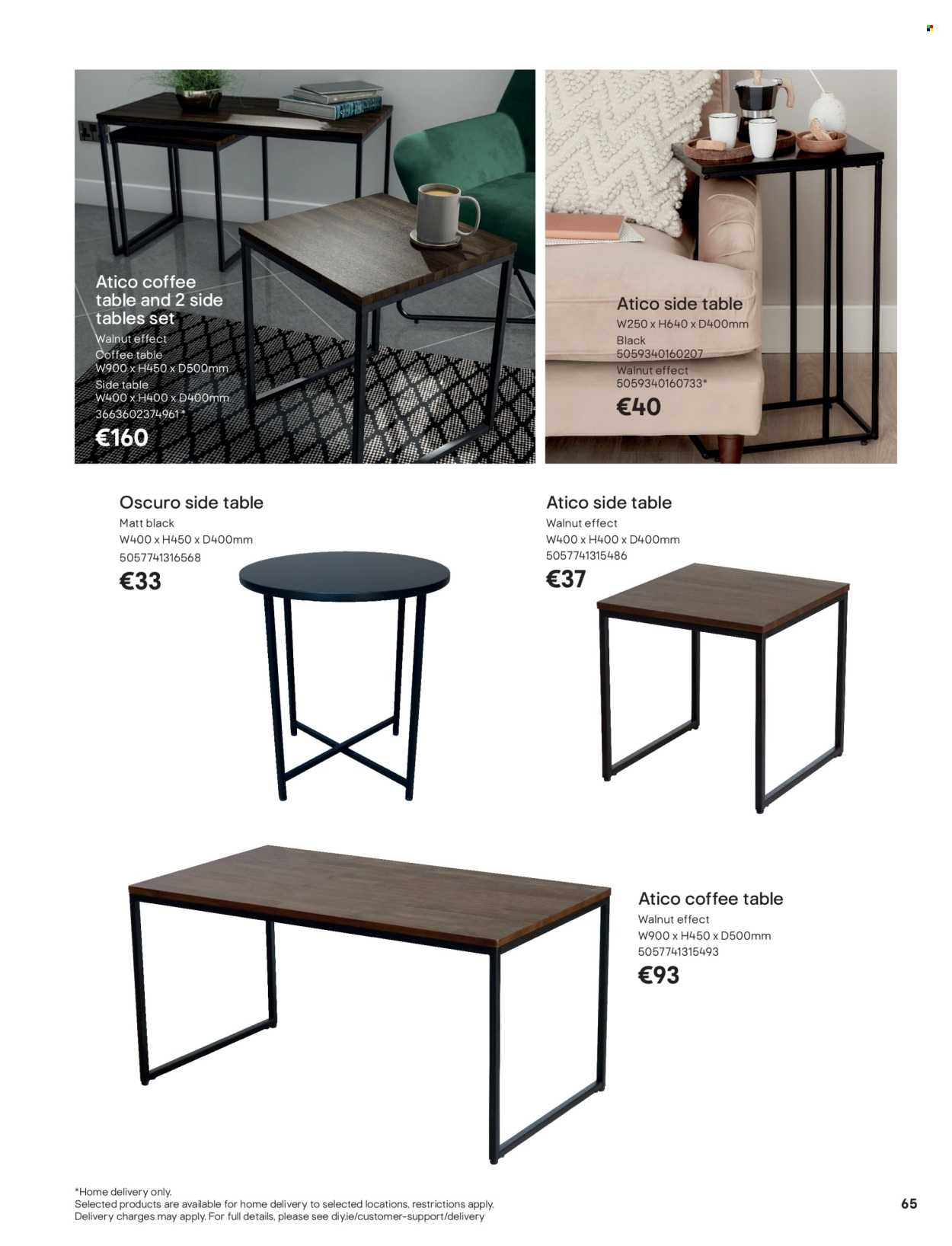 thumbnail - B&Q offer  - Sales products - table, coffee table, sidetable. Page 65.