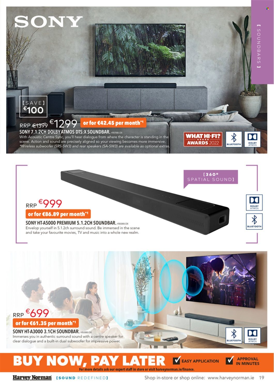 thumbnail - Harvey Norman offer  - 27.10.2022 - 24.12.2022 - Sales products - Sony, TV, hi-fi, speaker, subwoofer, wireless subwoofer, sound bar. Page 19.