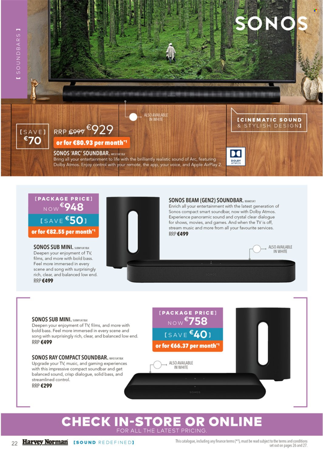 thumbnail - Harvey Norman offer  - 27.10.2022 - 24.12.2022 - Sales products - Apple, TV, Sonos, sound bar. Page 22.