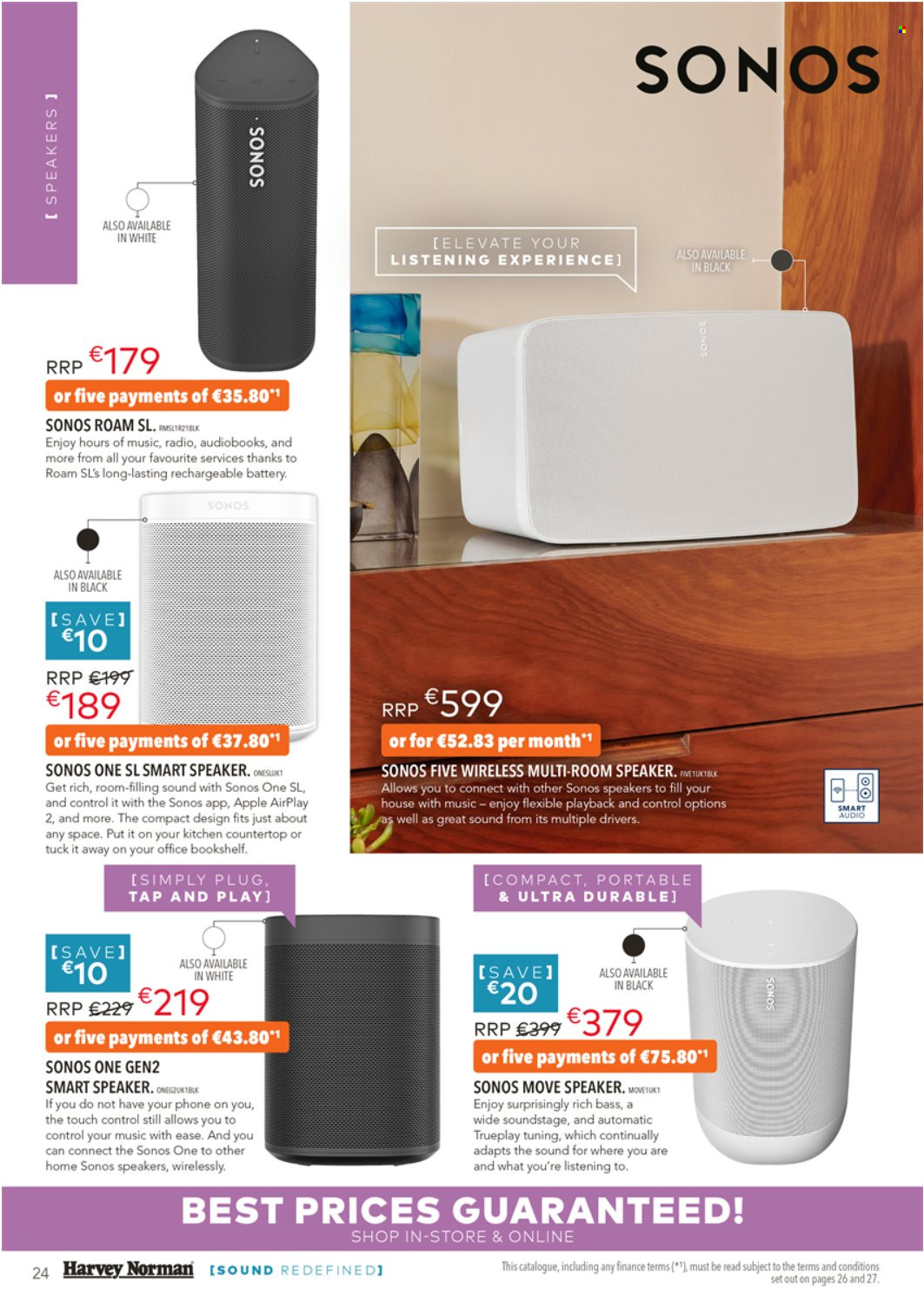 thumbnail - Harvey Norman offer  - 27.10.2022 - 24.12.2022 - Sales products - book shelf, Apple, radio, Sonos, speaker. Page 24.