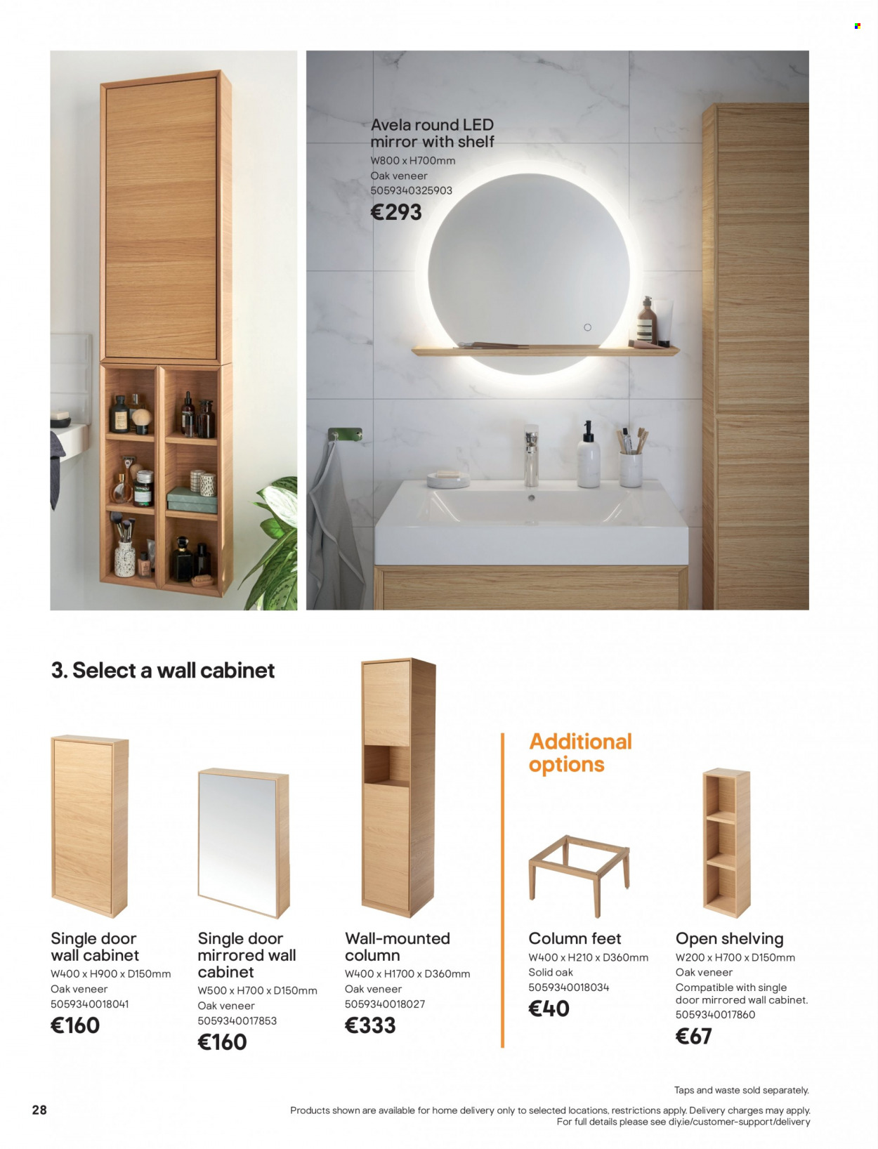 thumbnail - B&Q offer  - Sales products - cabinet, wall cabinet, mirror, mirror with shelf. Page 28.