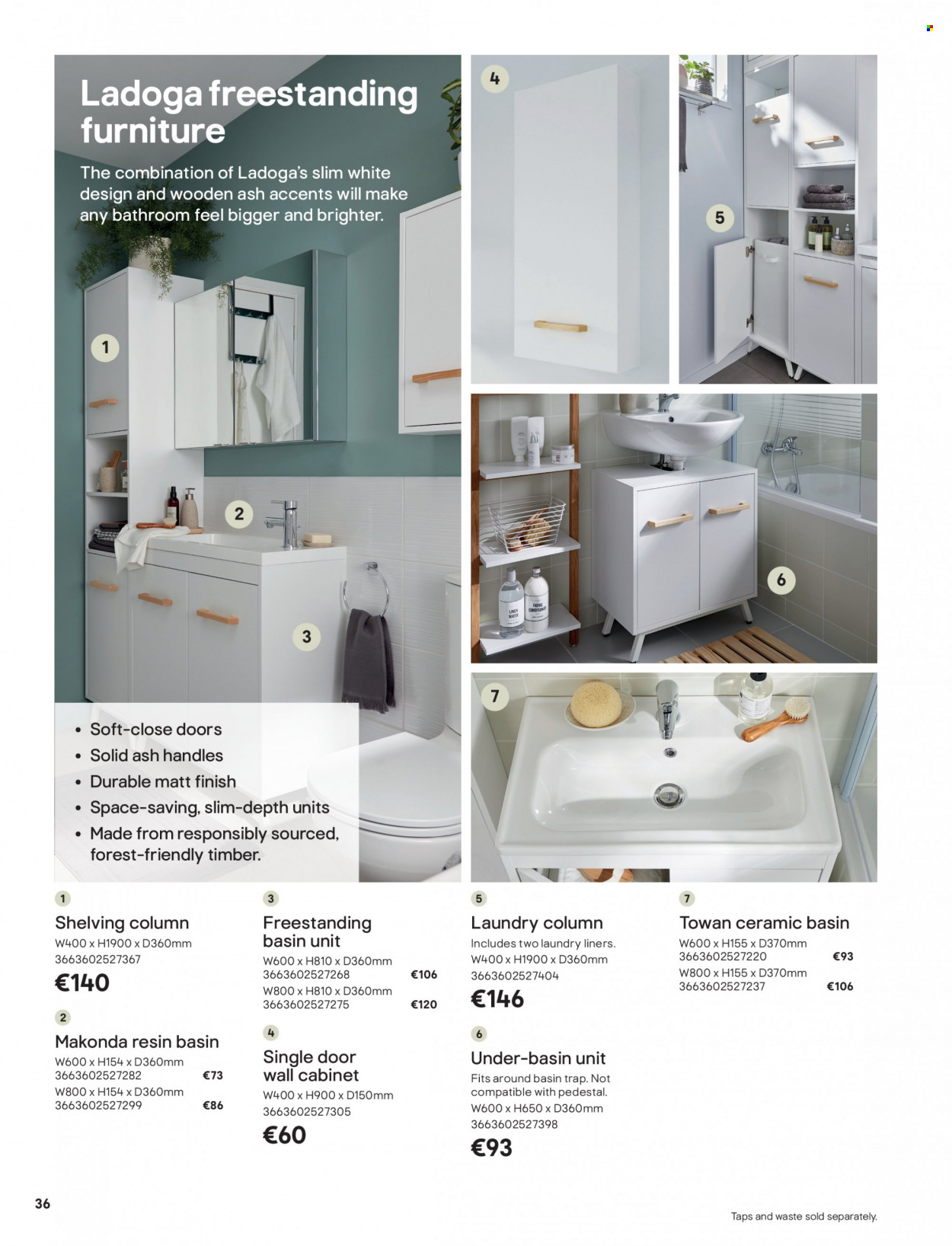 thumbnail - B&Q offer  - Sales products - cabinet, wall cabinet, linens. Page 36.