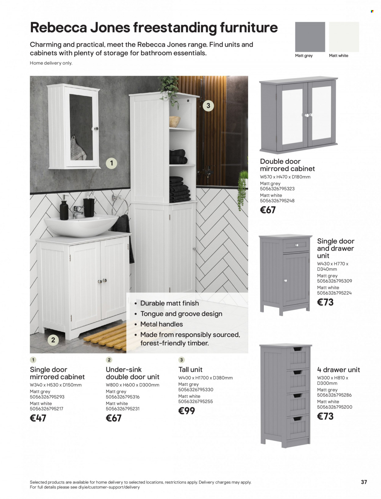 thumbnail - B&Q offer  - Sales products - cabinet, drawer base, cabinet with drawers, sink. Page 37.