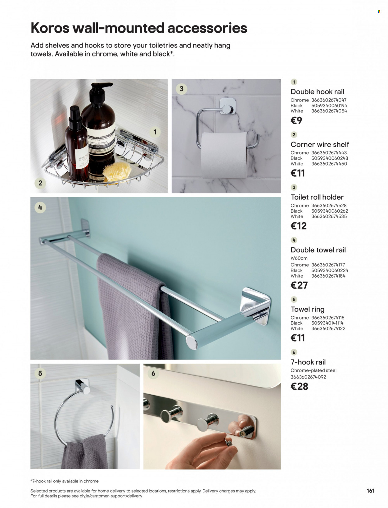thumbnail - B&Q offer  - Sales products - toilet roll holder, towel hanger, holder. Page 161.