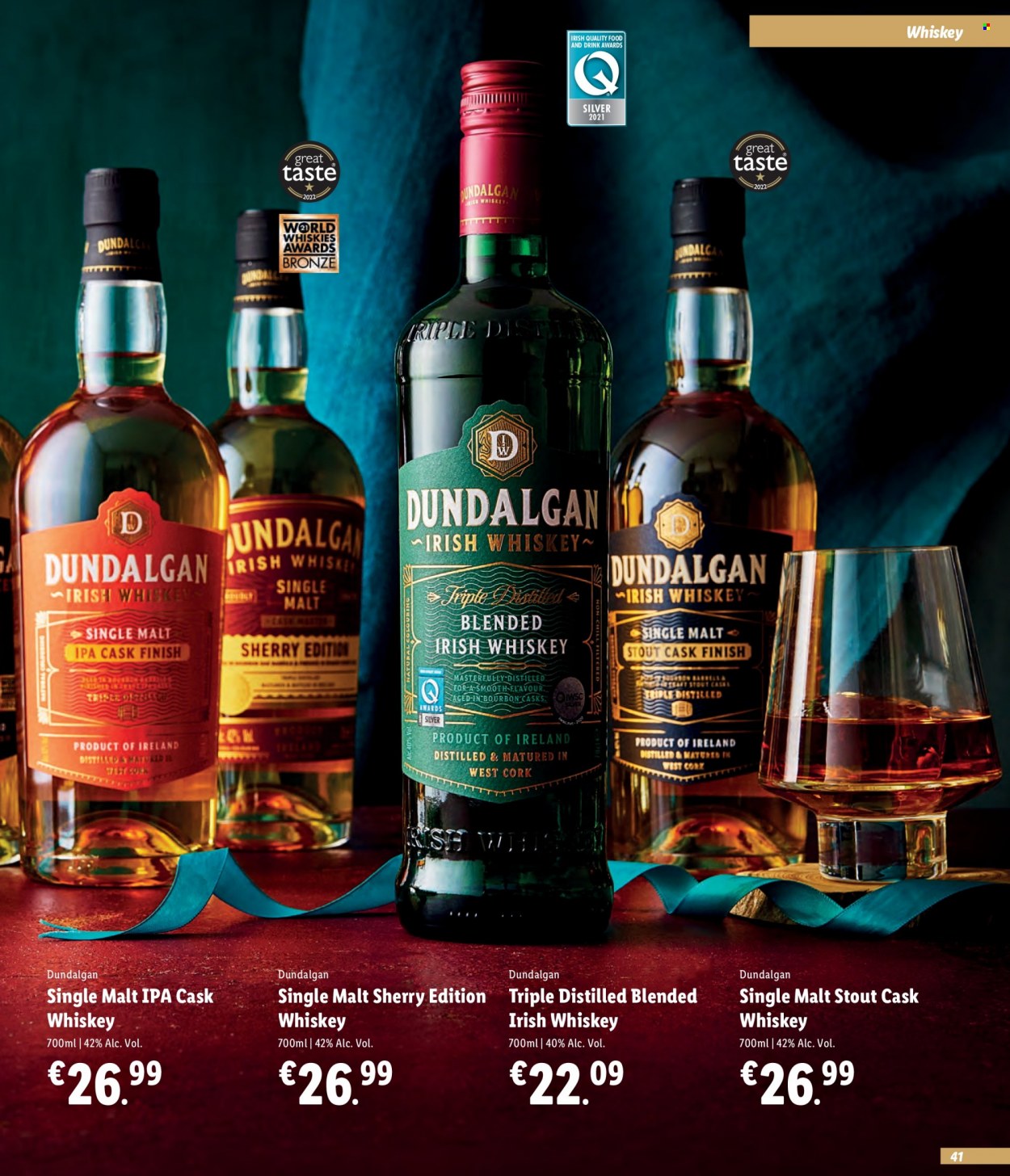 thumbnail - Lidl offer  - Sales products - malt, bourbon, sherry, whiskey, irish whiskey, whisky, IPA. Page 41.
