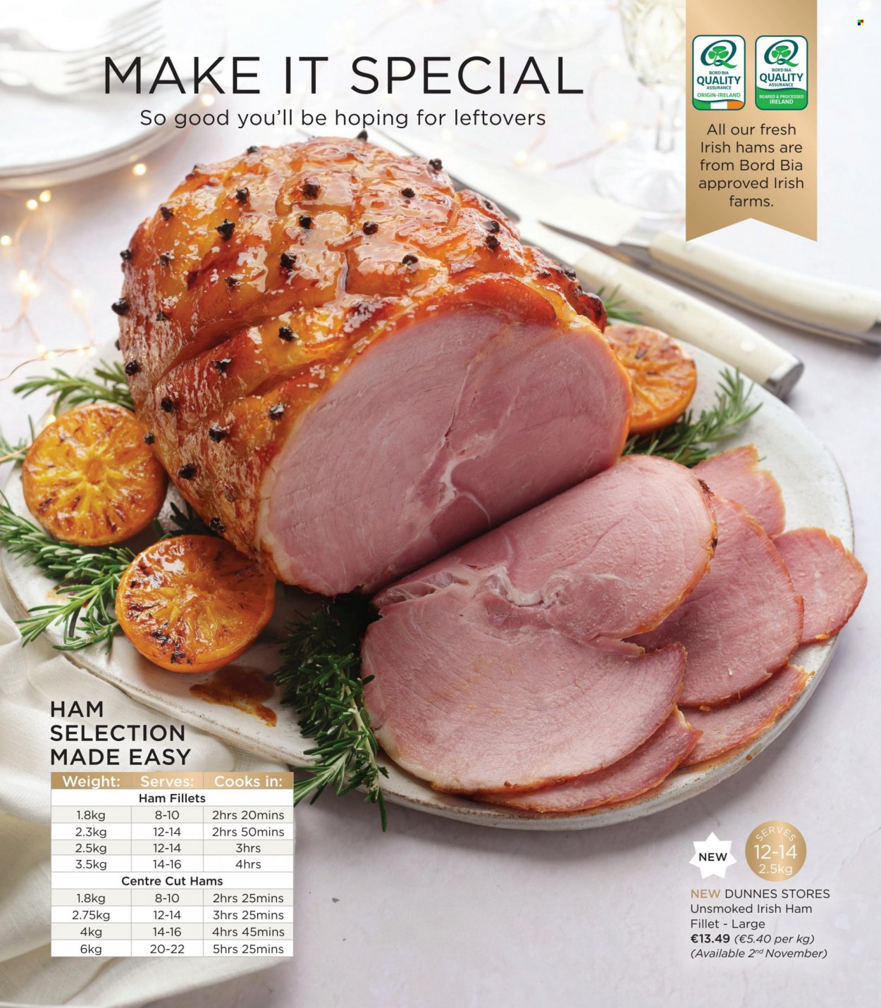 thumbnail - Dunnes Stores offer  - 09.11.2022 - 24.12.2022 - Sales products - ham. Page 22.