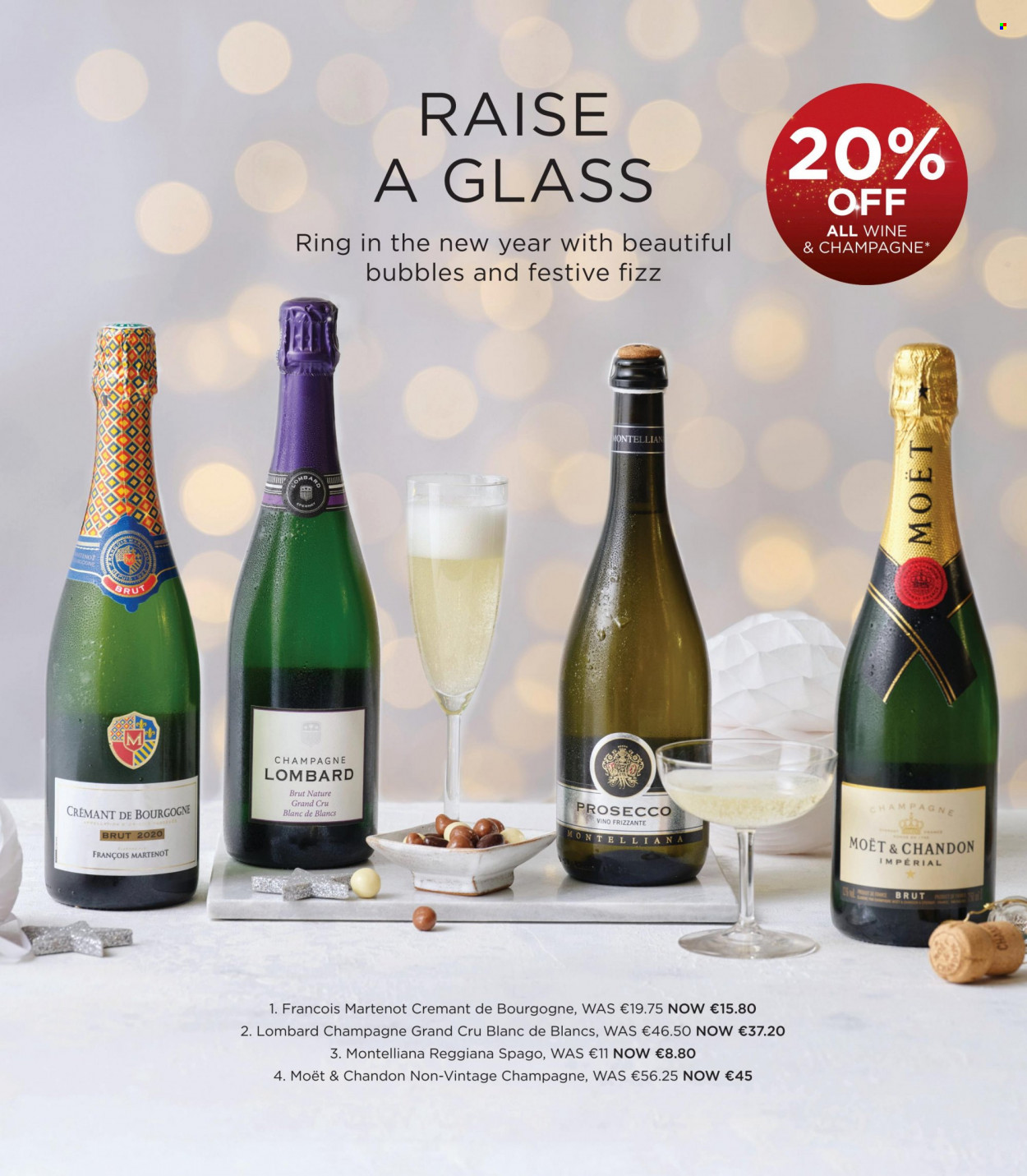 thumbnail - Dunnes Stores offer  - 09.11.2022 - 24.12.2022 - Sales products - sparkling wine, champagne, prosecco, wine, Moët & Chandon. Page 36.