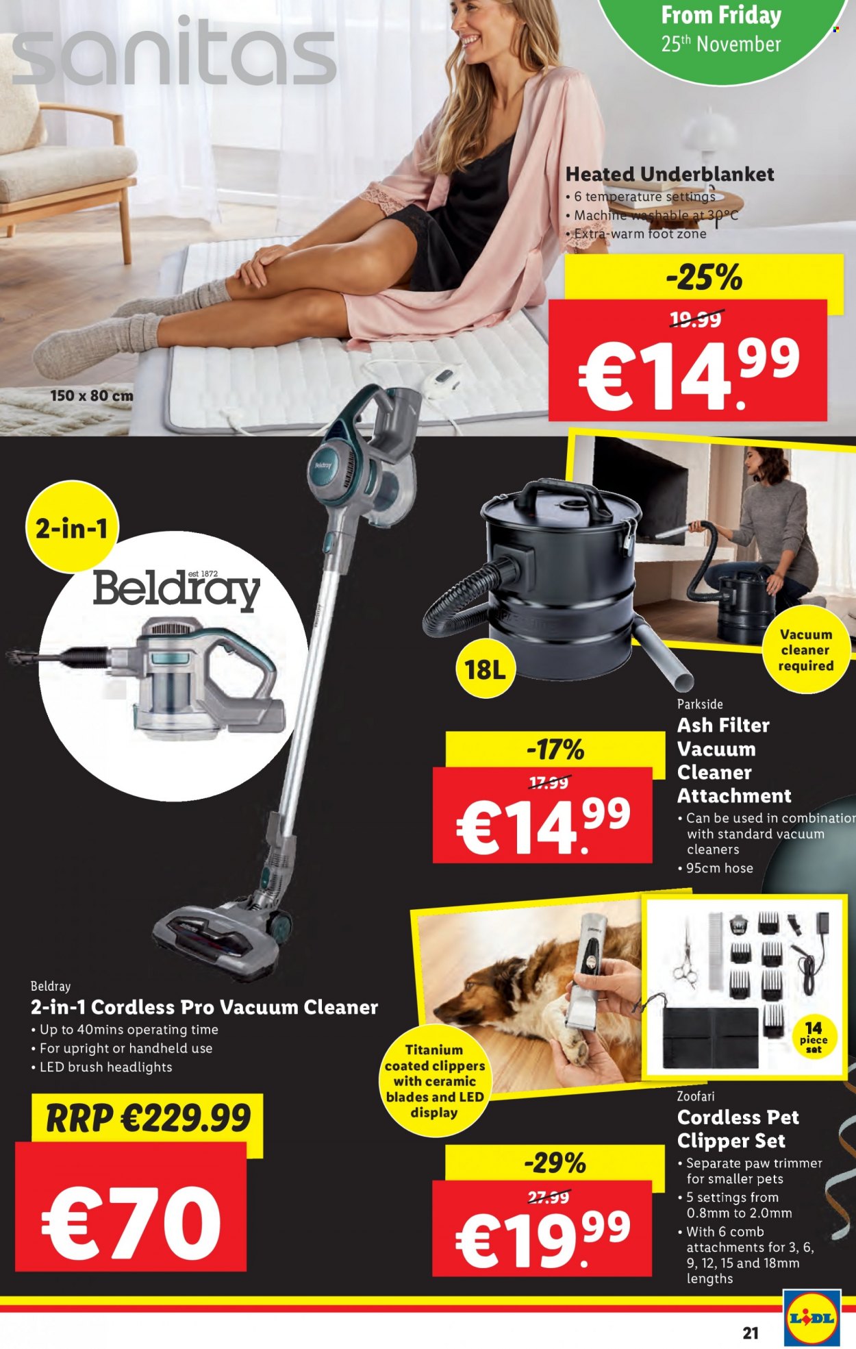 thumbnail - Lidl offer  - 24.11.2022 - 30.11.2022 - Sales products - comb, trimmer, vacuum cleaner, Parkside. Page 21.