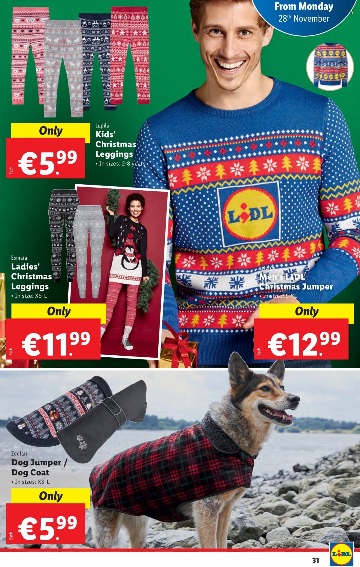 thumbnail - Lidl offer  - 24.11.2022 - 30.11.2022 - Sales products - Esmara, Lupilu, coat, sweater, leggings. Page 31.