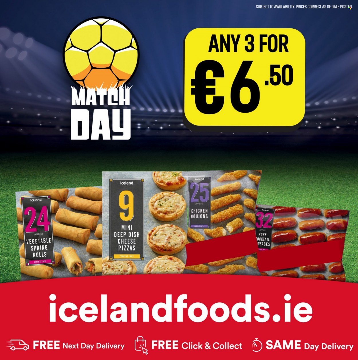 thumbnail - Iceland offer  - Sales products - pizza, spring rolls, cheese. Page 8.