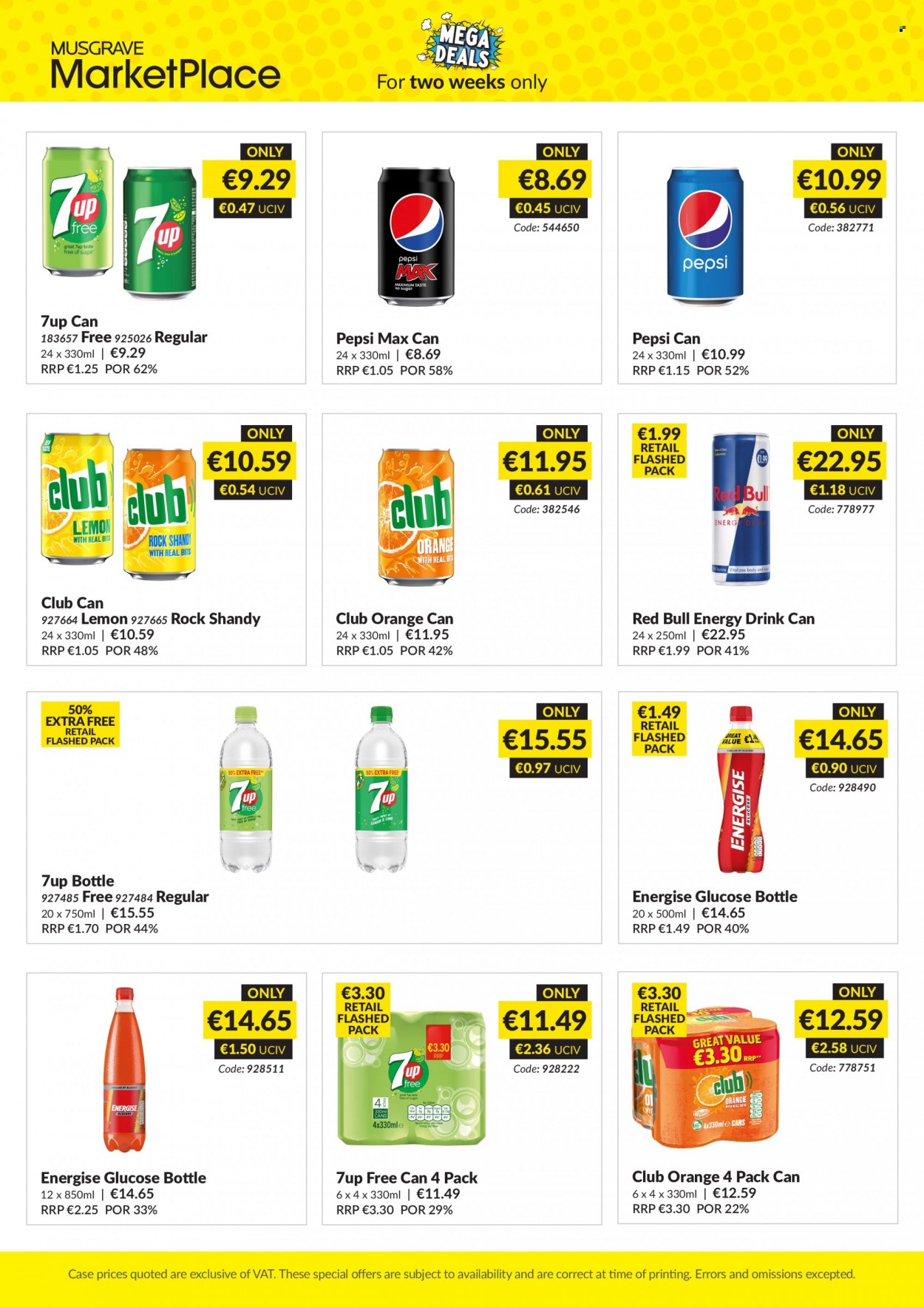 thumbnail - MUSGRAVE Market Place offer  - 20.11.2022 - 03.12.2022 - Sales products - Pepsi, energy drink, Pepsi Max, 7UP, Red Bull. Page 2.