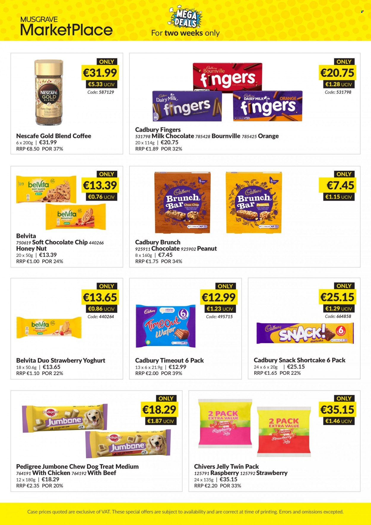 thumbnail - MUSGRAVE Market Place offer  - 20.11.2022 - 03.12.2022 - Sales products - oranges, yoghurt, milk chocolate, chocolate chips, snack, jelly, Cadbury, belVita, coffee, Nescafé, Pedigree. Page 3.