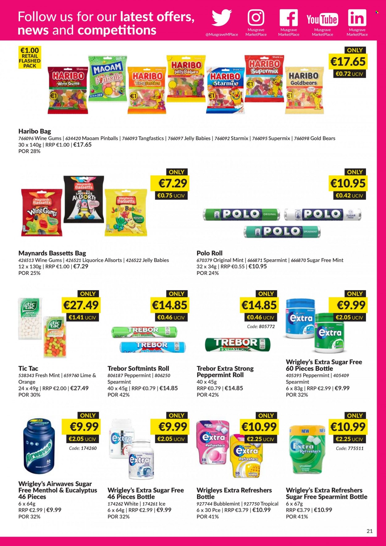 thumbnail - MUSGRAVE Market Place offer  - 20.11.2022 - 31.12.2022 - Sales products - oranges, Haribo, jelly, Tic Tac, bag. Page 21.