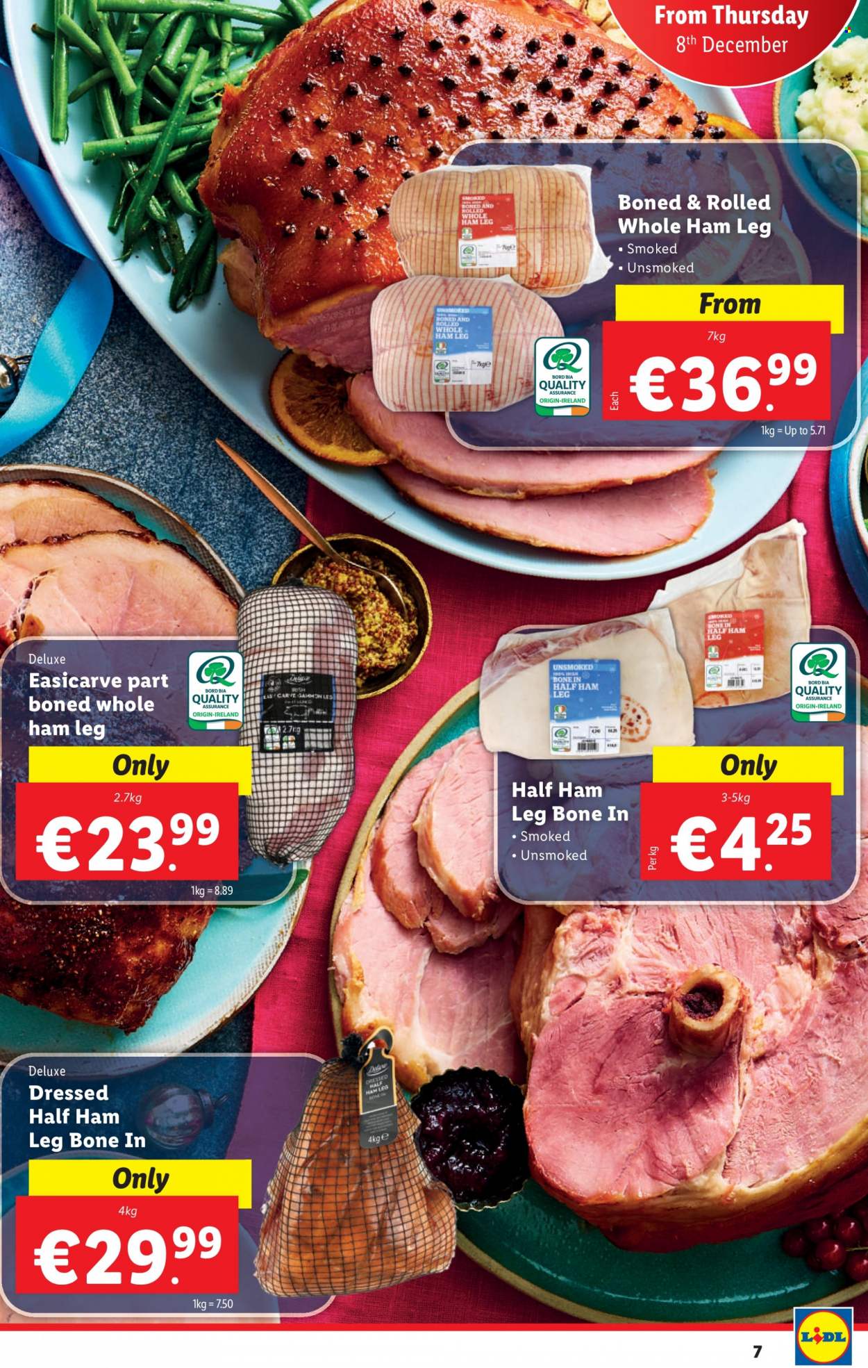 thumbnail - Lidl offer  - 08.12.2022 - 14.12.2022 - Sales products - half ham, ham, gammon. Page 7.