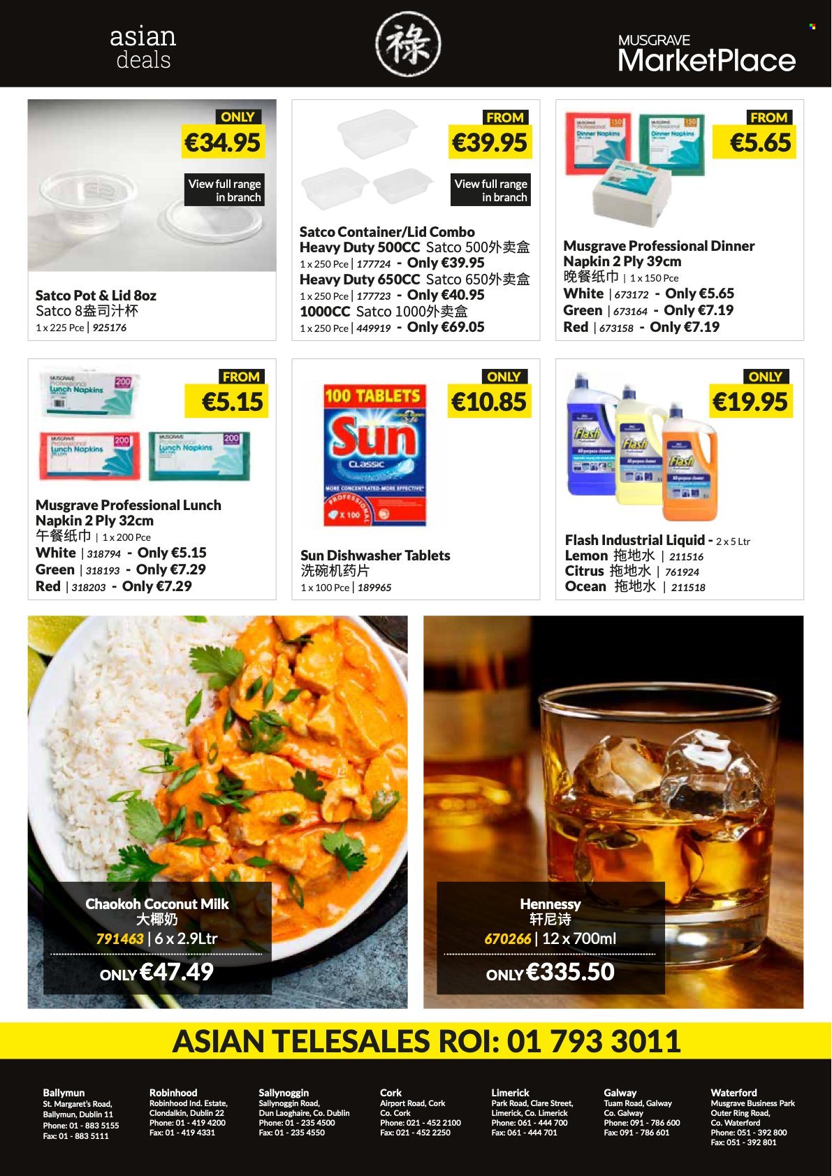 thumbnail - MUSGRAVE Market Place offer  - 04.12.2022 - 07.01.2023 - Sales products - coconut milk, Hennessy, napkins, dishwasher cleaner, dishwasher tablets, lid, pot, container. Page 2.