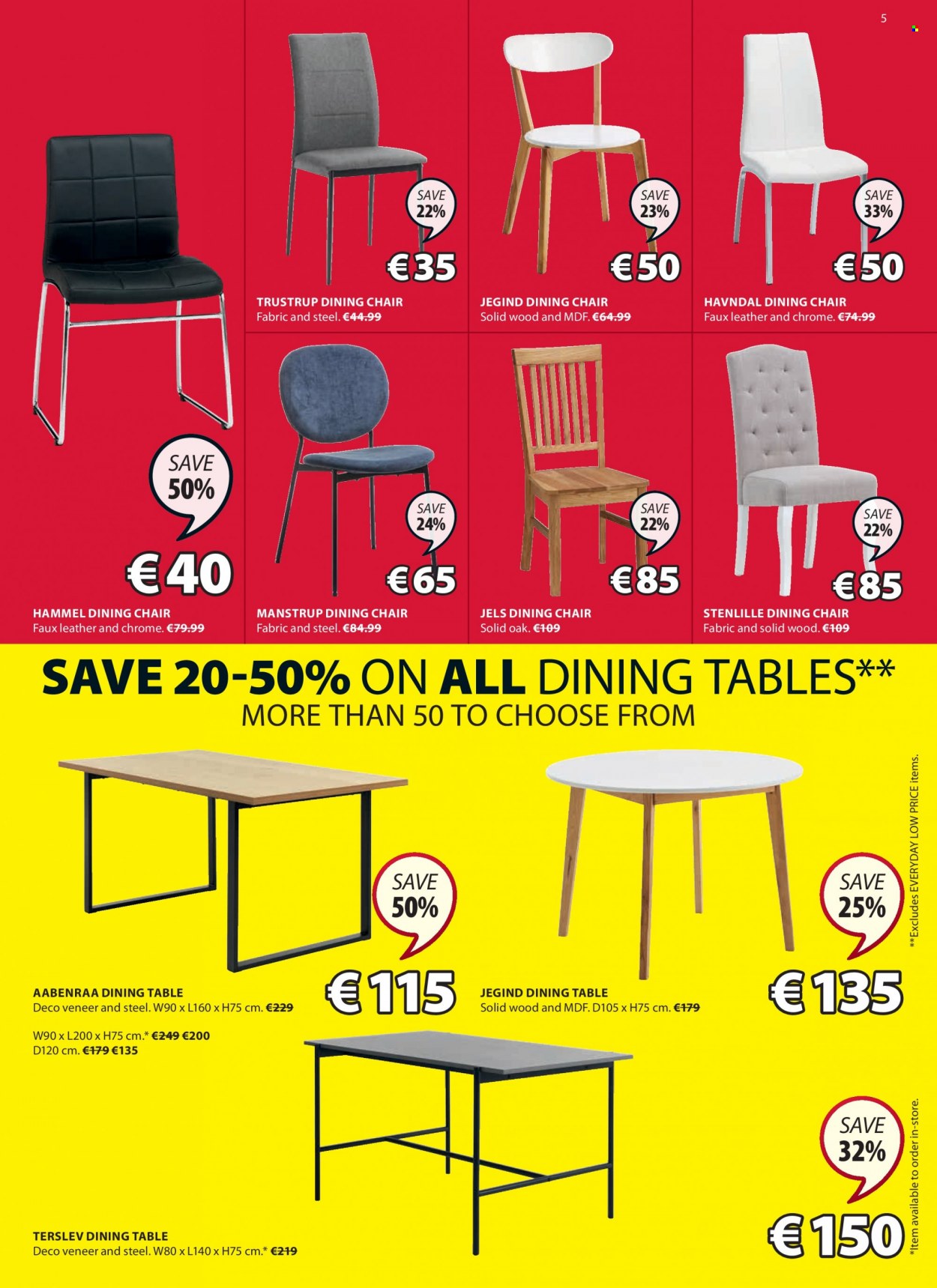 thumbnail - JYSK offer  - 19.01.2023 - 01.02.2023 - Sales products - dining table, table, chair, dining chair, chair pad. Page 5.