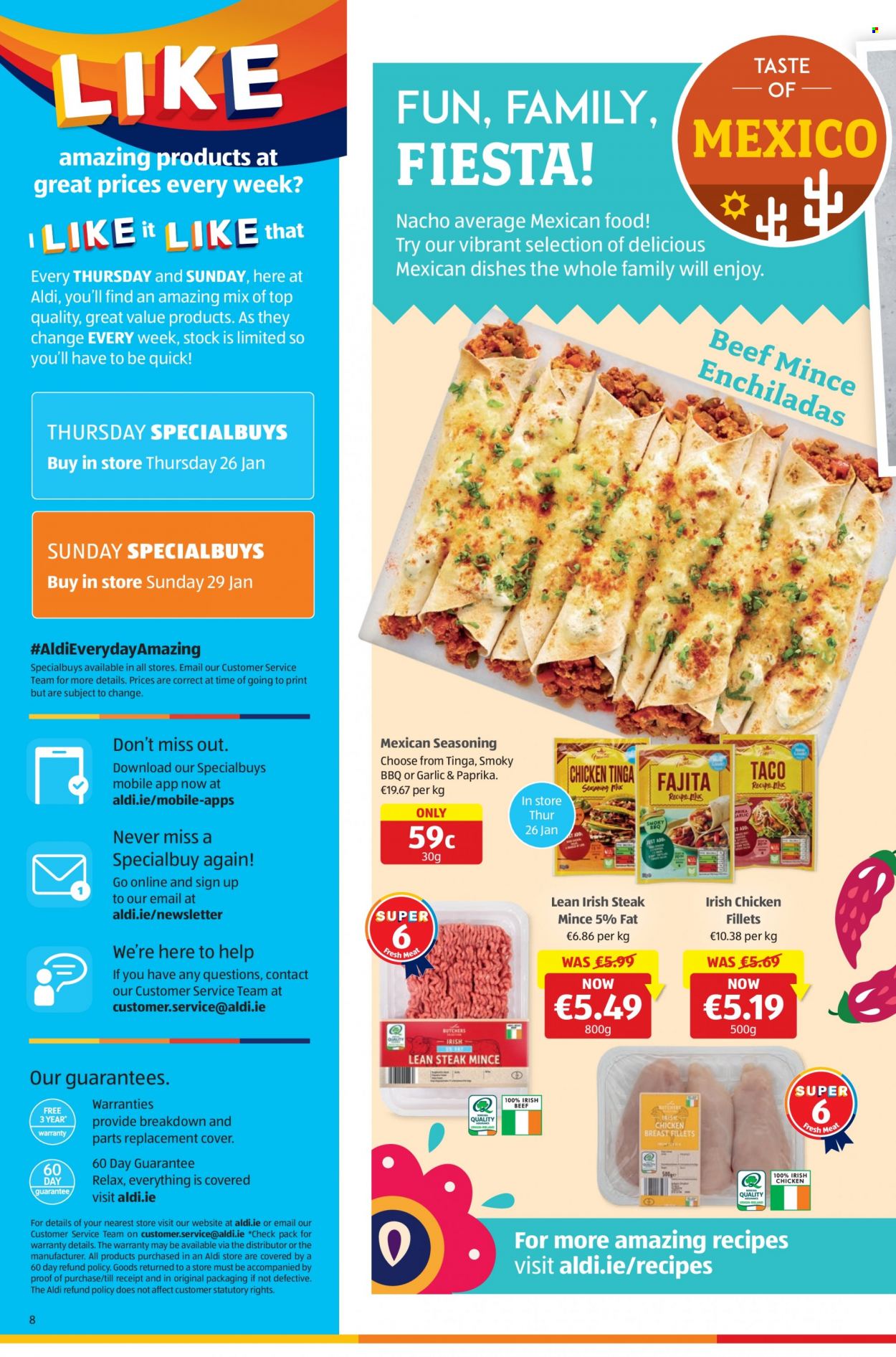 thumbnail - Aldi offer  - 26.01.2023 - 01.02.2023 - Sales products - spice, steak. Page 8.