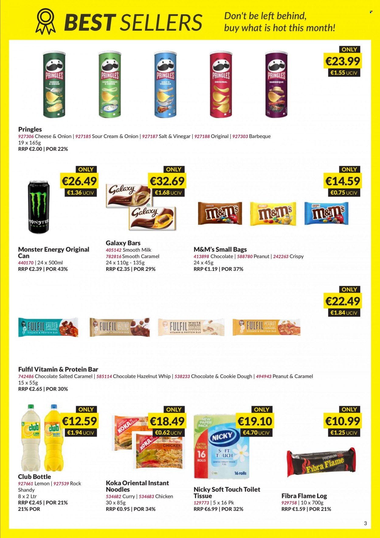 thumbnail - MUSGRAVE Market Place offer  - 22.01.2023 - 11.02.2023 - Sales products - instant noodles, noodles, milk, cookie dough, chocolate, M&M's, Pringles, protein bar, vinegar, Monster, Monster Energy, toilet paper. Page 3.