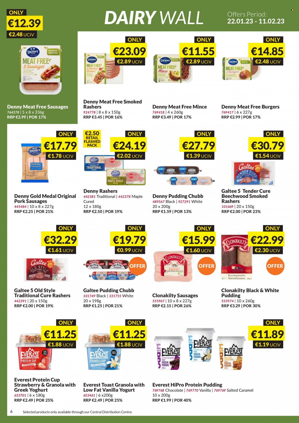 thumbnail - MUSGRAVE Market Place offer  - 22.01.2023 - 11.02.2023 - Sales products - hamburger, sausage, pudding, yoghurt, chocolate, granola, cup. Page 6.