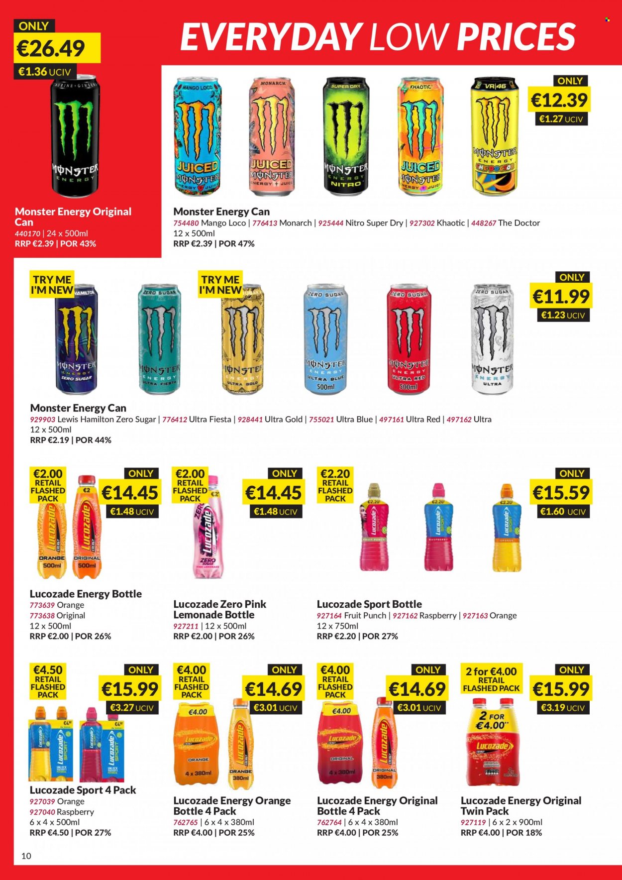 thumbnail - MUSGRAVE Market Place offer  - 22.01.2023 - 11.02.2023 - Sales products - mango, oranges, lemonade, Monster, Lucozade, Monster Energy, fruit punch, travel bottle. Page 10.