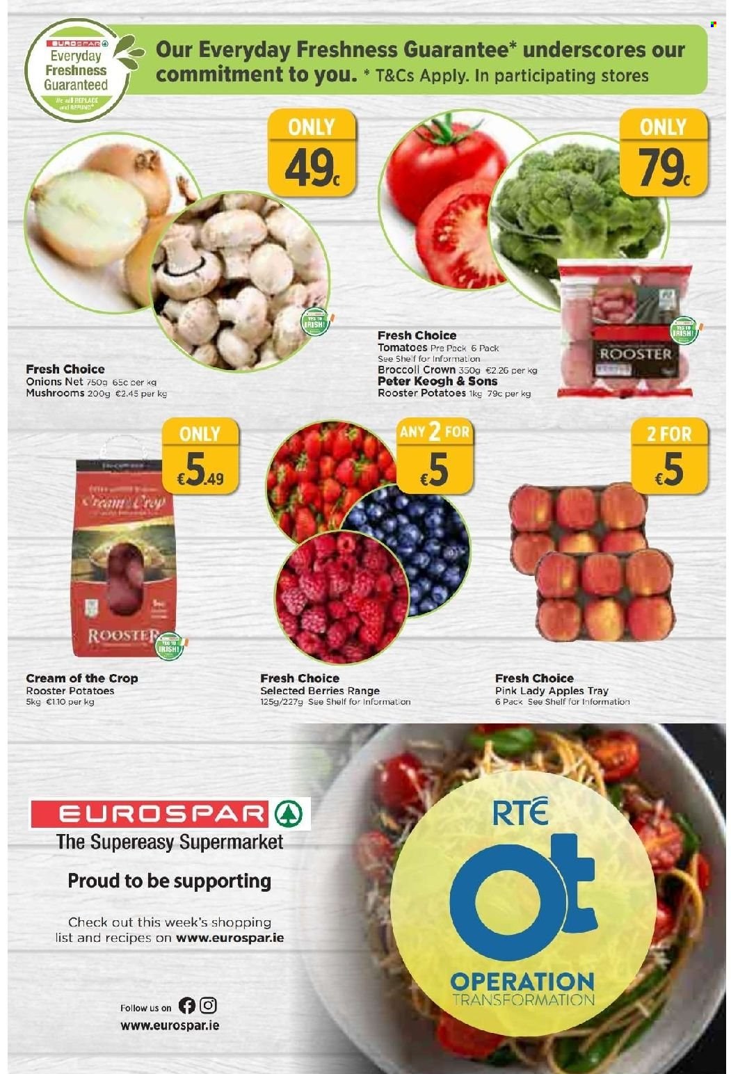 thumbnail - EUROSPAR offer  - 19.01.2023 - 08.02.2023 - Sales products - mushrooms, tomatoes, potatoes, onion, apples, Pink Lady, tray. Page 4.