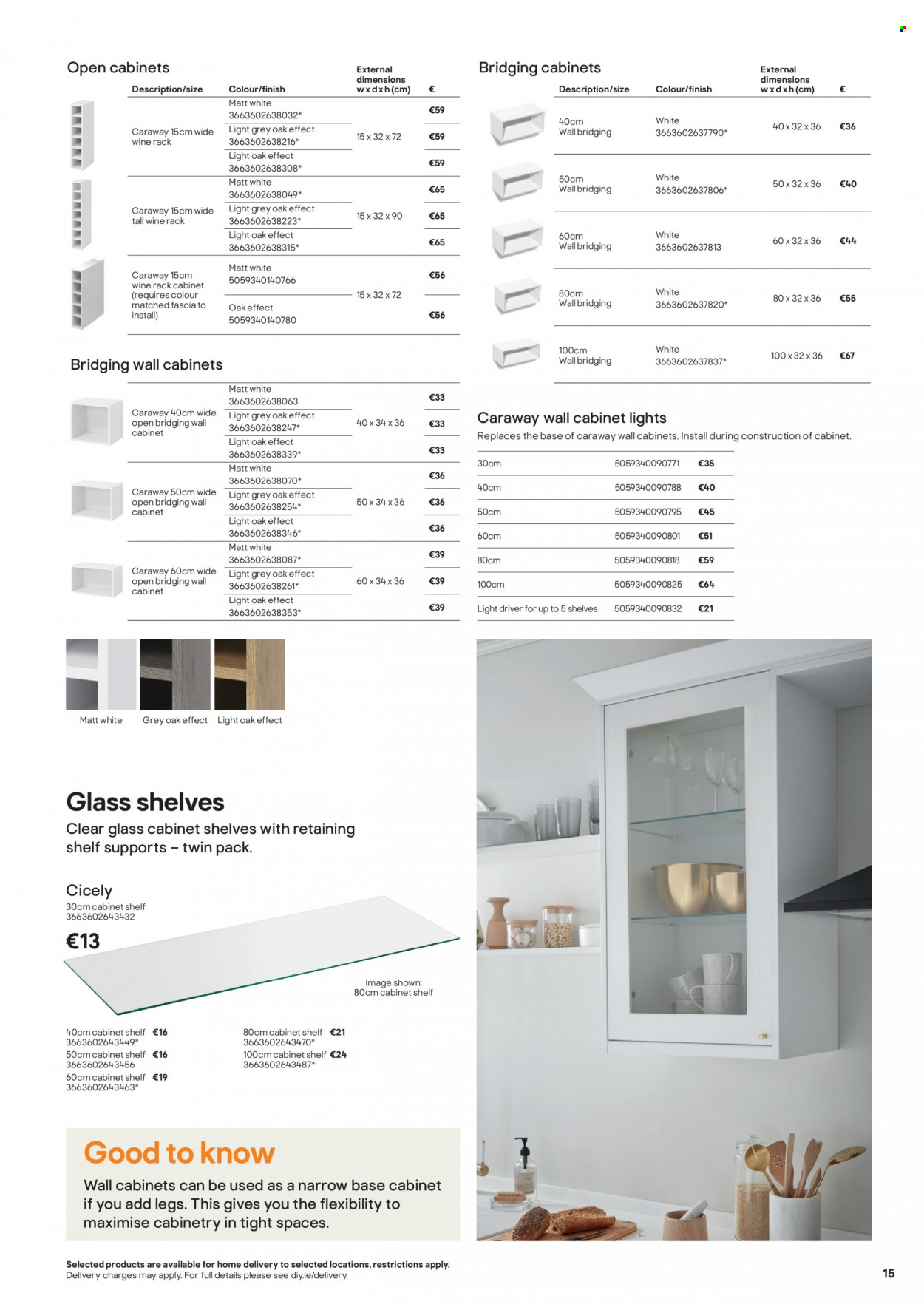 thumbnail - B&Q offer  - Sales products - cabinet, wall cabinet, shelves. Page 15.