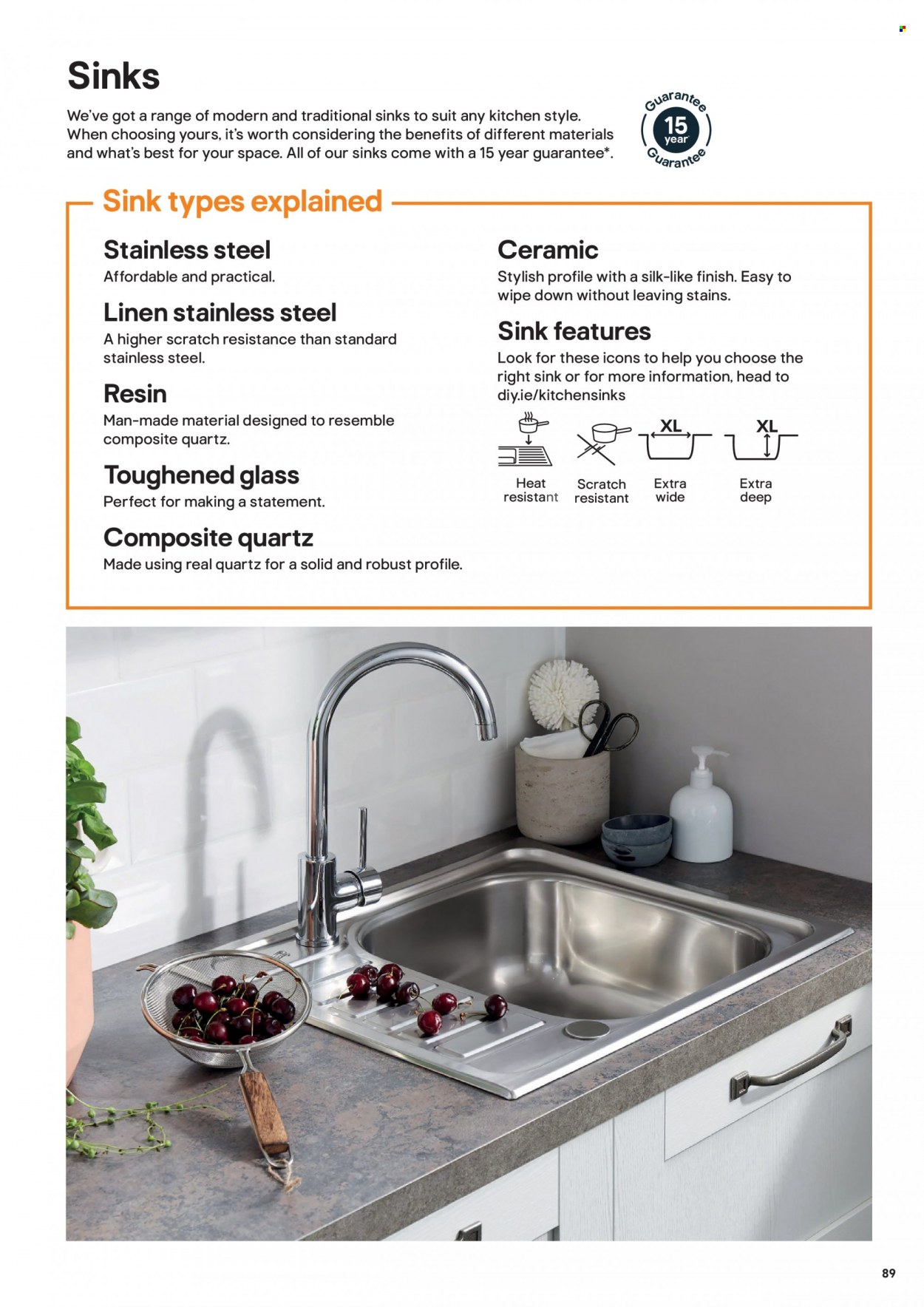 thumbnail - B&Q offer  - Sales products - sink, linens. Page 89.