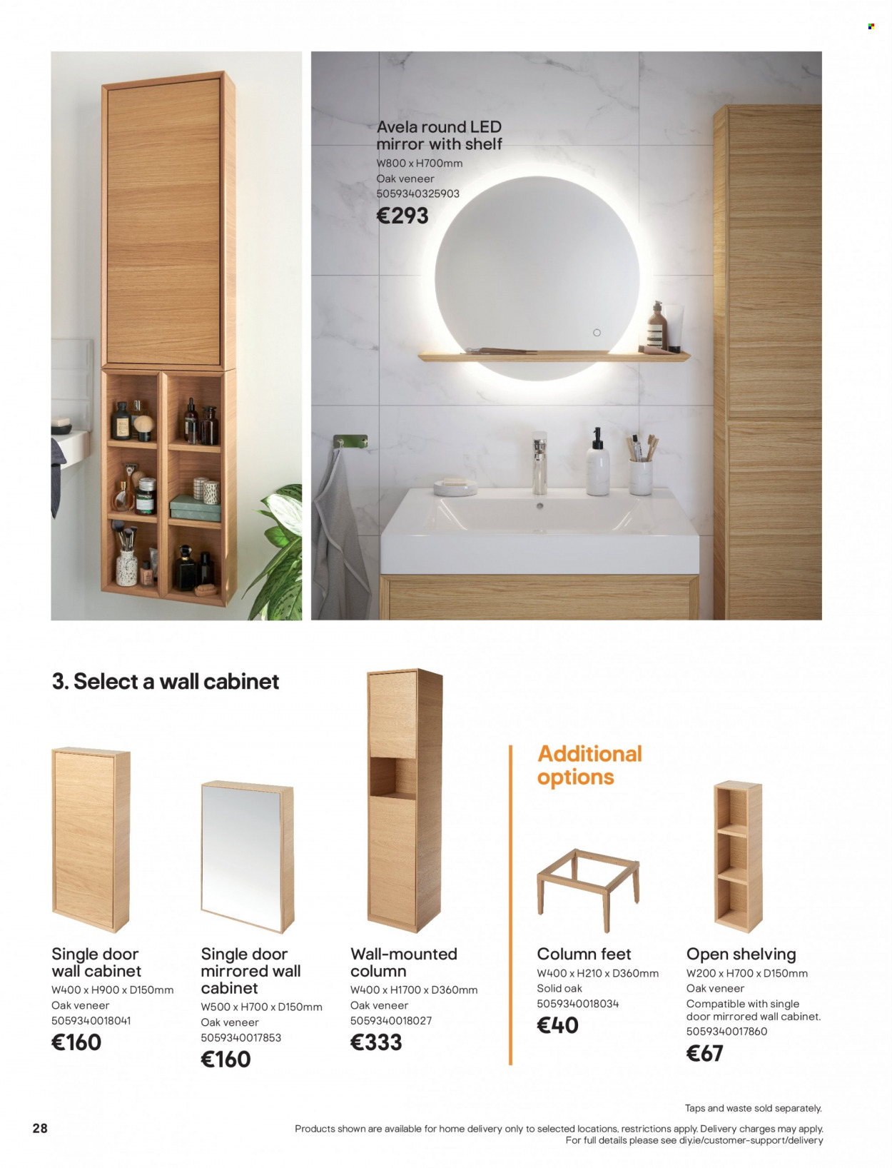 thumbnail - B&Q offer  - Sales products - cabinet, wall cabinet, mirror, mirror with shelf. Page 28.