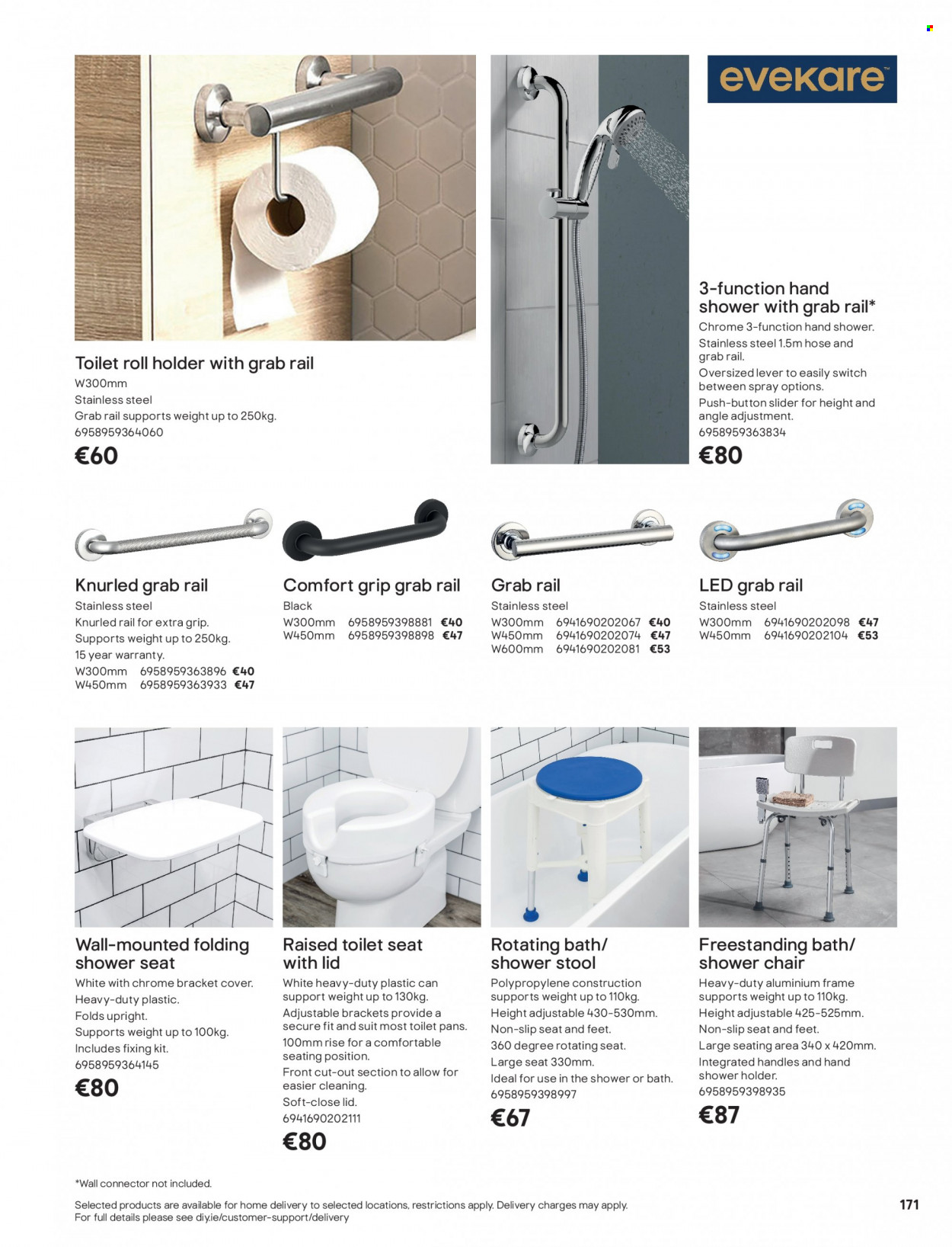 thumbnail - B&Q offer  - Sales products - stool, chair, toilet roll holder, hand shower, toilet seat. Page 171.