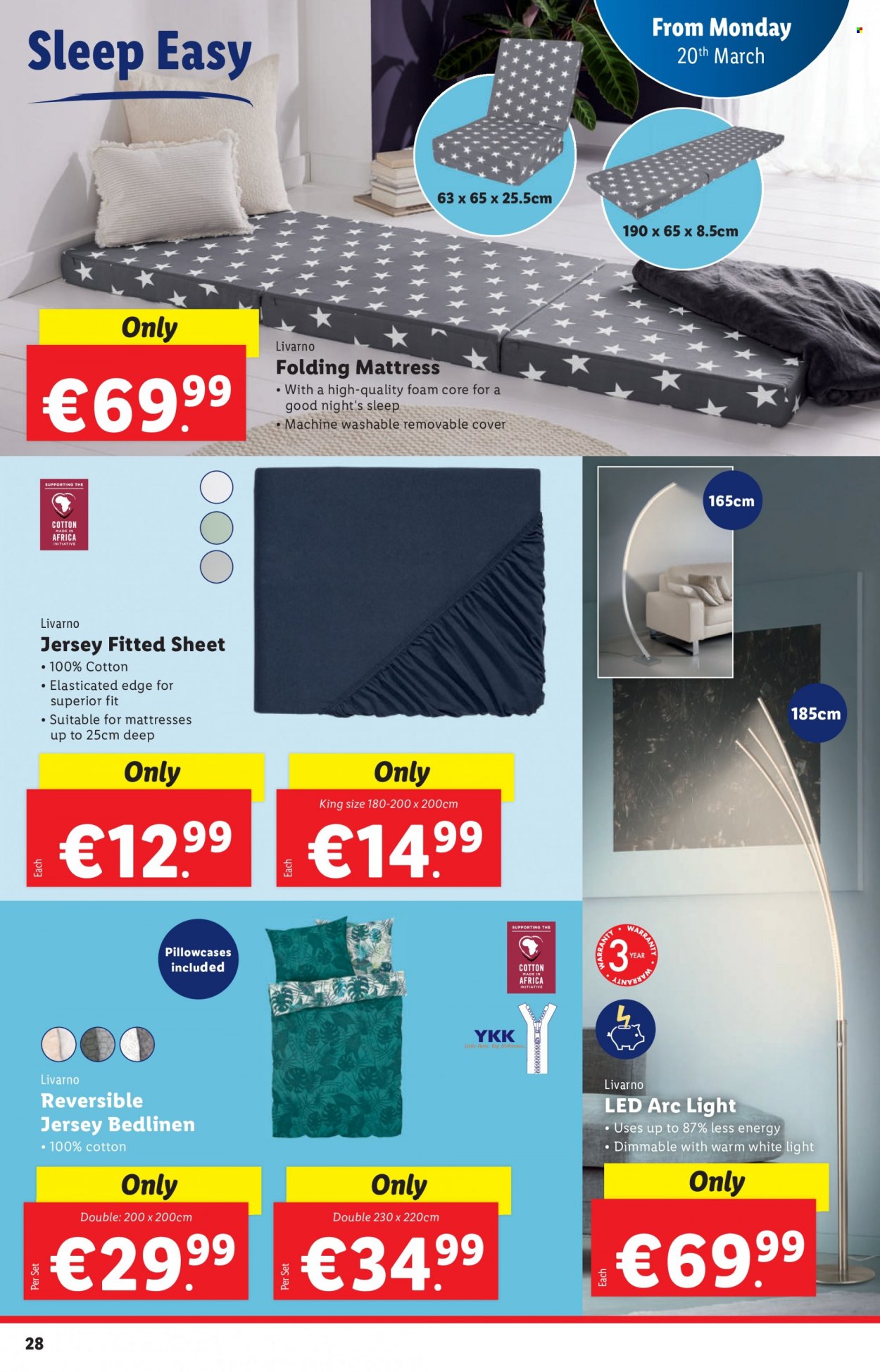 thumbnail - Lidl offer  - 16.03.2023 - 22.03.2023 - Sales products - folding bed, mattress, pillowcase, jersey. Page 28.
