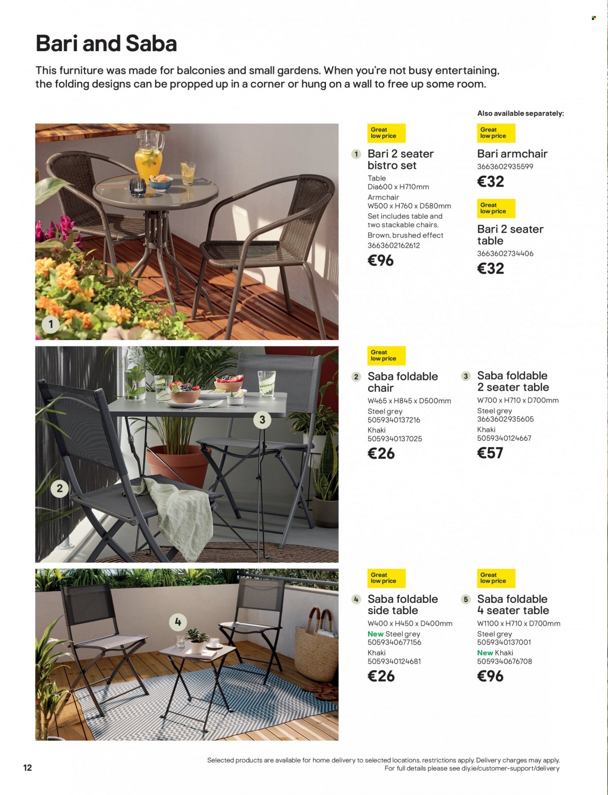 thumbnail - B&Q offer  - Sales products - chair, arm chair, sidetable. Page 12.