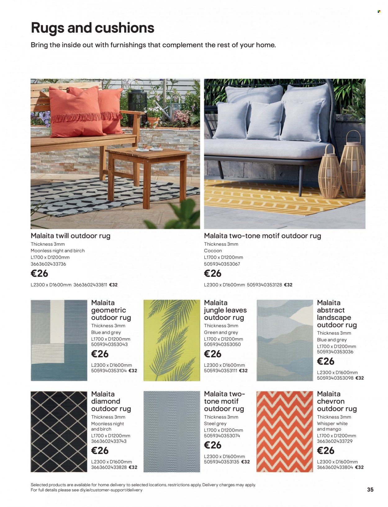 thumbnail - B&Q offer  - Sales products - cushion, rug. Page 35.