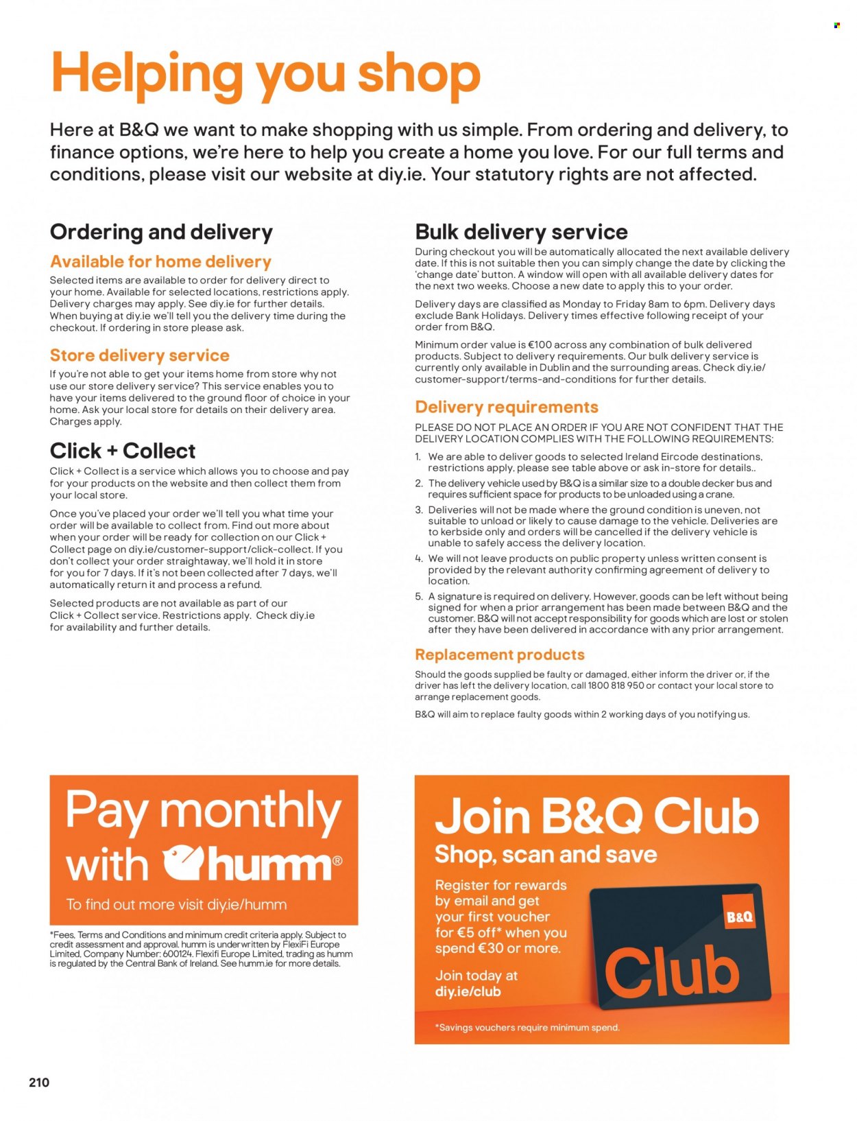 thumbnail - B&Q offer  - Sales products - table. Page 210.