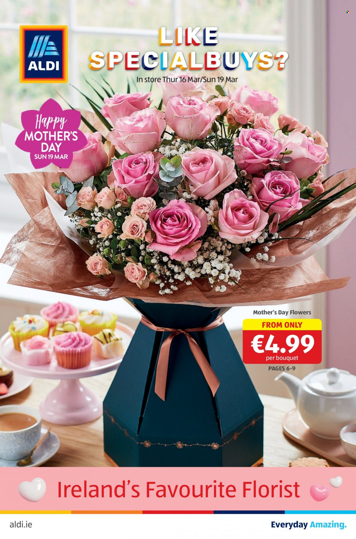 thumbnail - Aldi offer  - 16.03.2023 - 22.03.2023 - Sales products - bouquet, flowers. Page 1.