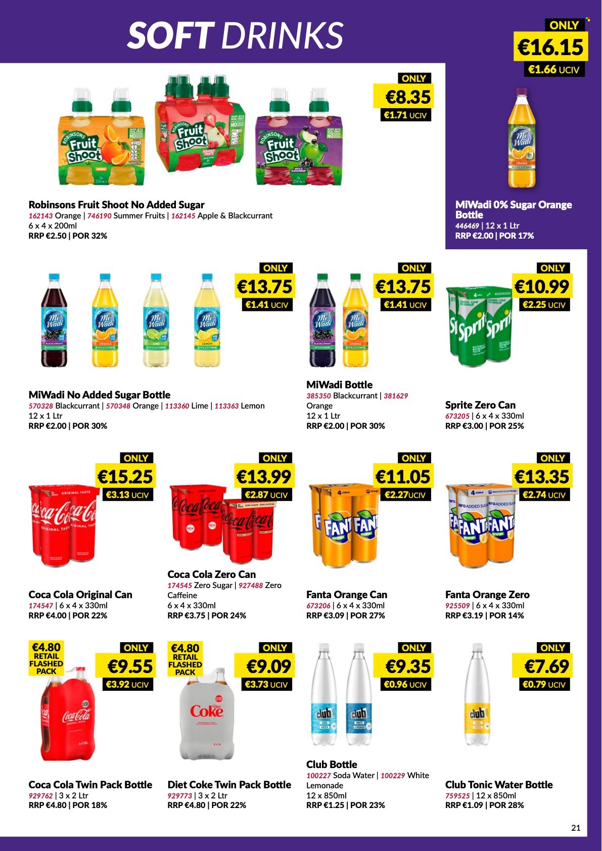 thumbnail - MUSGRAVE Market Place offer  - 12.03.2023 - 08.04.2023 - Sales products - oranges, Coca-Cola, lemonade, Sprite, Fanta, tonic, Diet Coke, soft drink, Coca-Cola zero, Coke, soda, drink bottle. Page 21.