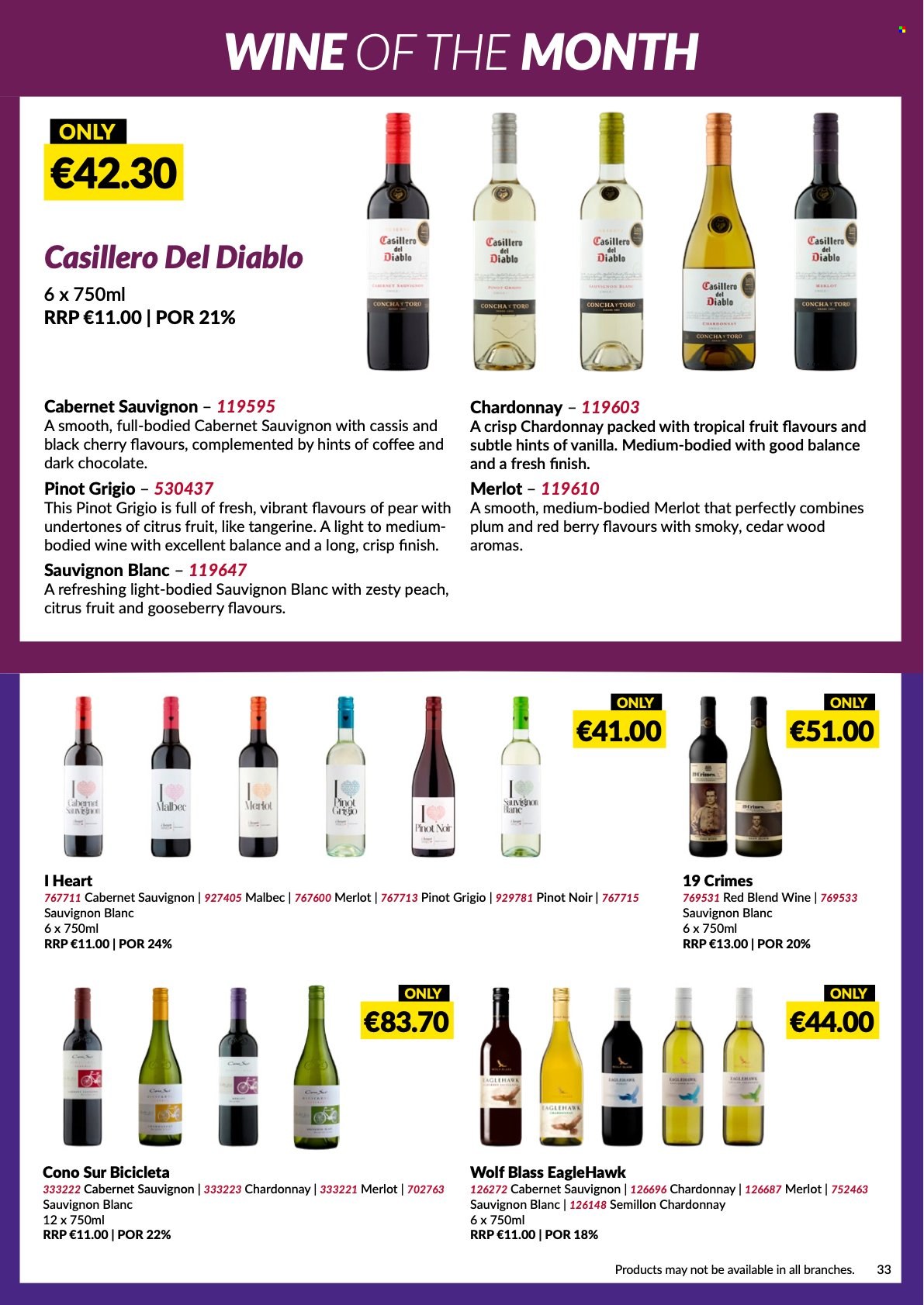 thumbnail - MUSGRAVE Market Place offer  - 12.03.2023 - 08.04.2023 - Sales products - cherries, pears, chocolate, dark chocolate, coffee, Cabernet Sauvignon, red wine, white wine, Chardonnay, wine, Merlot, Pinot Noir, Pinot Grigio, Sauvignon Blanc. Page 33.