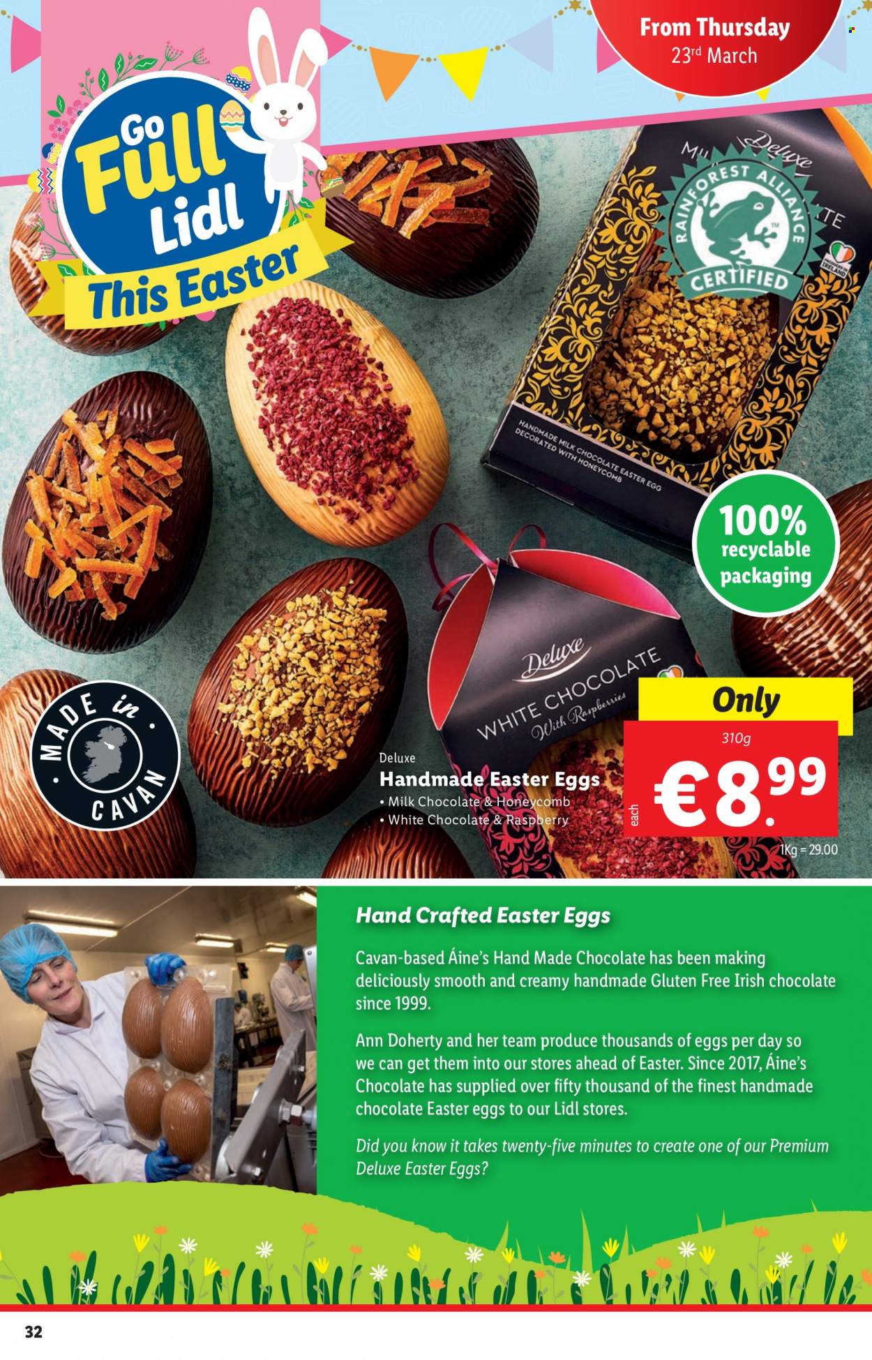 thumbnail - Lidl offer  - 23.03.2023 - 29.03.2023 - Sales products - easter egg, eggs, milk chocolate, white chocolate, chocolate. Page 32.